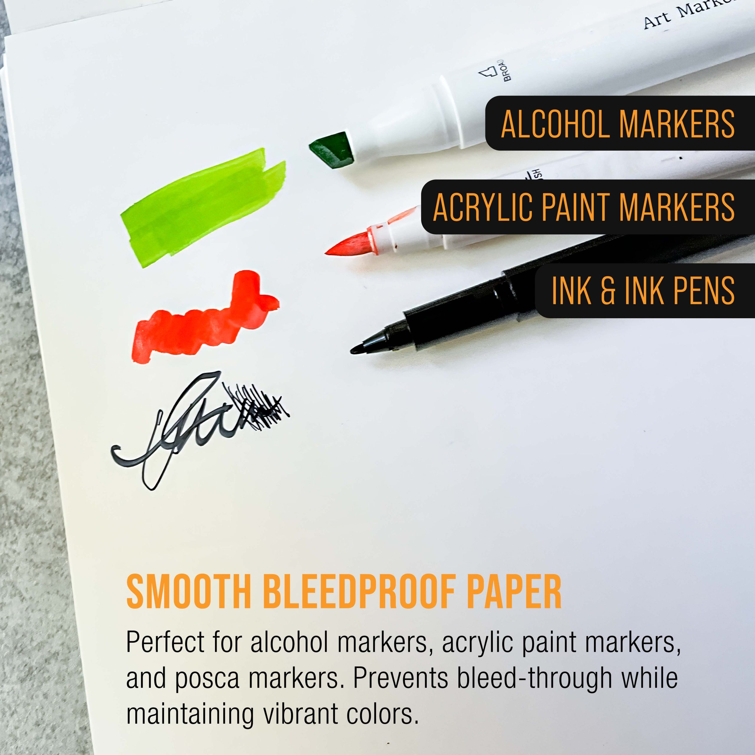11' x 14 Premium Manga Marker Paper Pad (2 Pack. 48 Sheets Total) - 60lb (100gsm) Drawing Sketchbook for Alcohol & Acrylic Paint Markers - Image 4