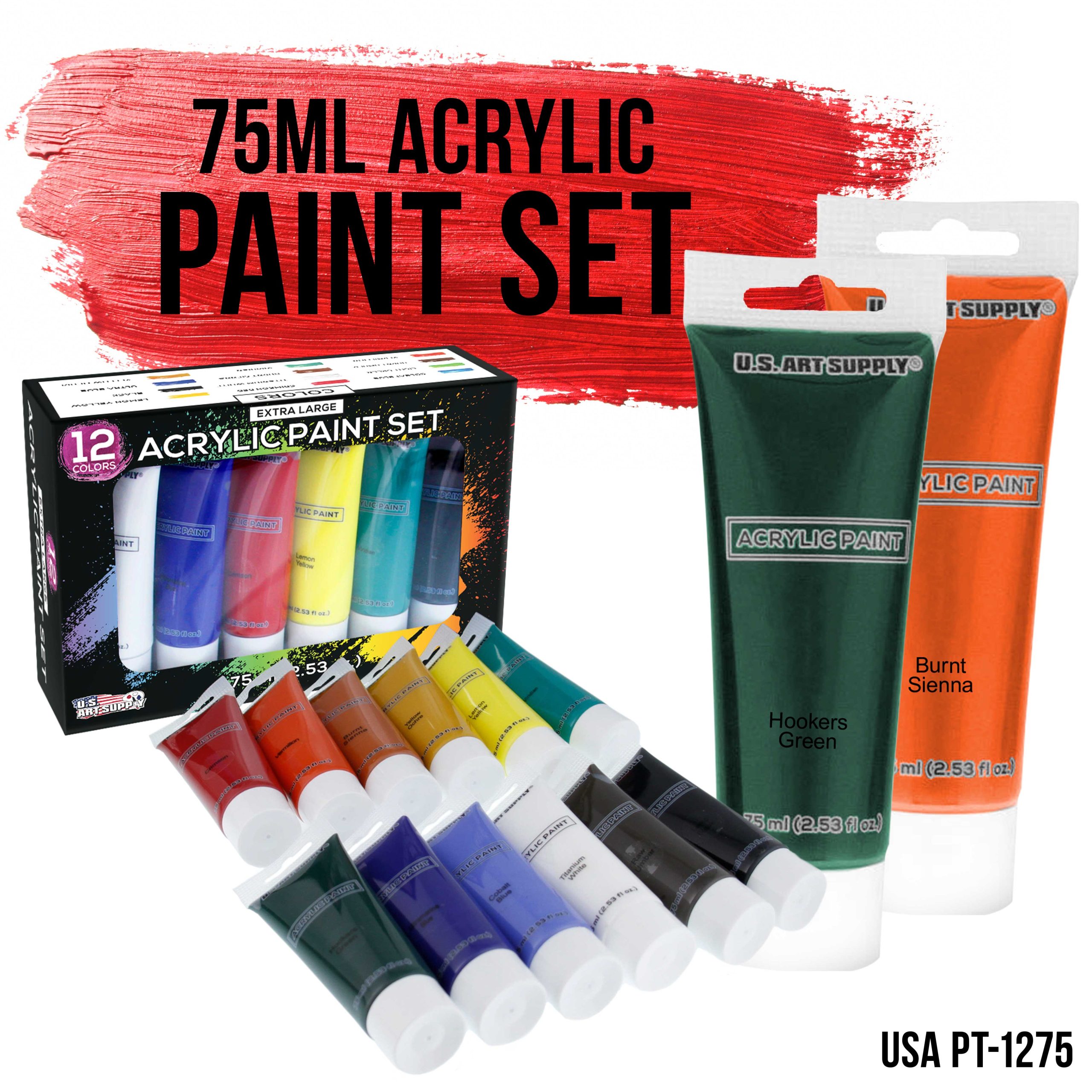 6-Person Wine Sip and Kids Art Painting Party Kit - 6 Easels. 12 Color Acrylic Paint Set. 12 Canvas Panels. Brush Sets Palettes Aprons - Image 2
