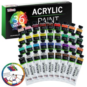 36 Color Professional Acrylic Paint Set in 12ml Tubes - Art Painting Supplies for Adults. Artists. Students. Beginners - Canvas Portrait Paintings