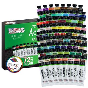 U.S. Art Supply 72 Color Professional Acrylic Paint Set in 12ml Tubes - Art Painting Supplies for Adults. Artists. Students. Beginners - Canvas Portrait Paintings