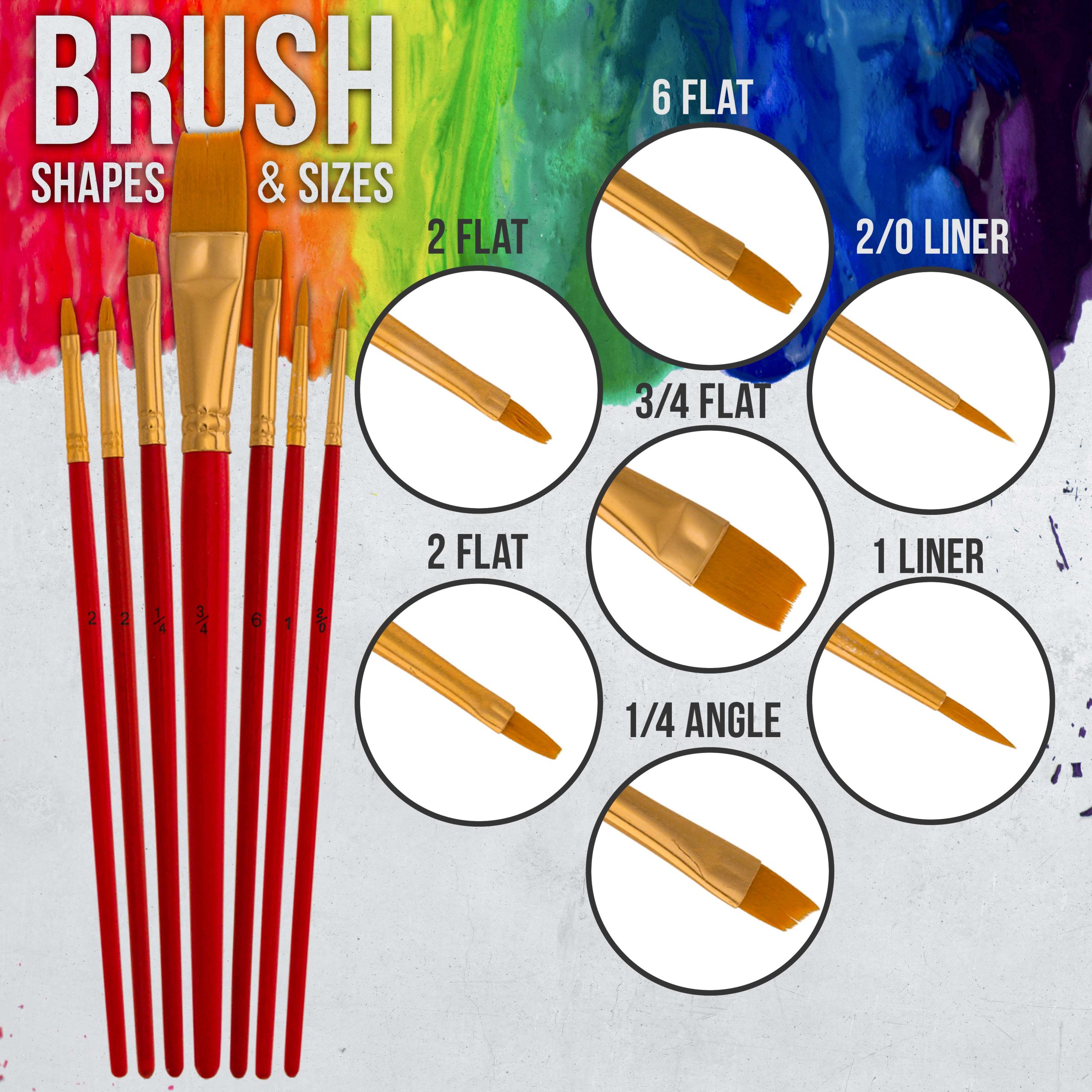 Professional 24 Color Outdoor Acrylic Paint Set. 2oz Bottles. with 7 Brush Kit - Vivid Colors for Painting Canvas. Rocks. Wood Crafts. Toys - Image 5