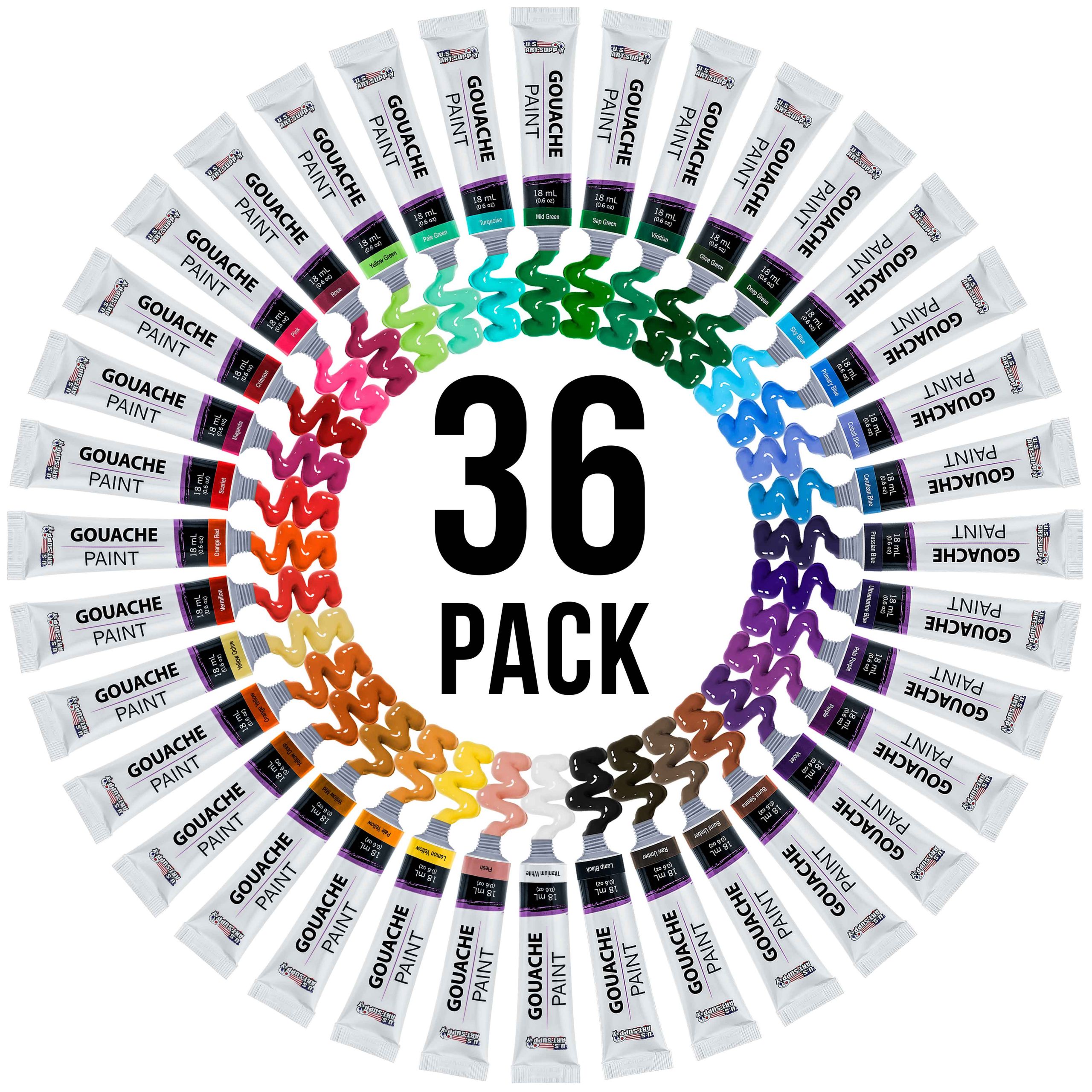 Professional 36-Color Gouache Paint Set in Large 18ml Tubes & Color Mixing Wheel - Gouache Paint Tubes for Artists. Students. Beginners - Image 4