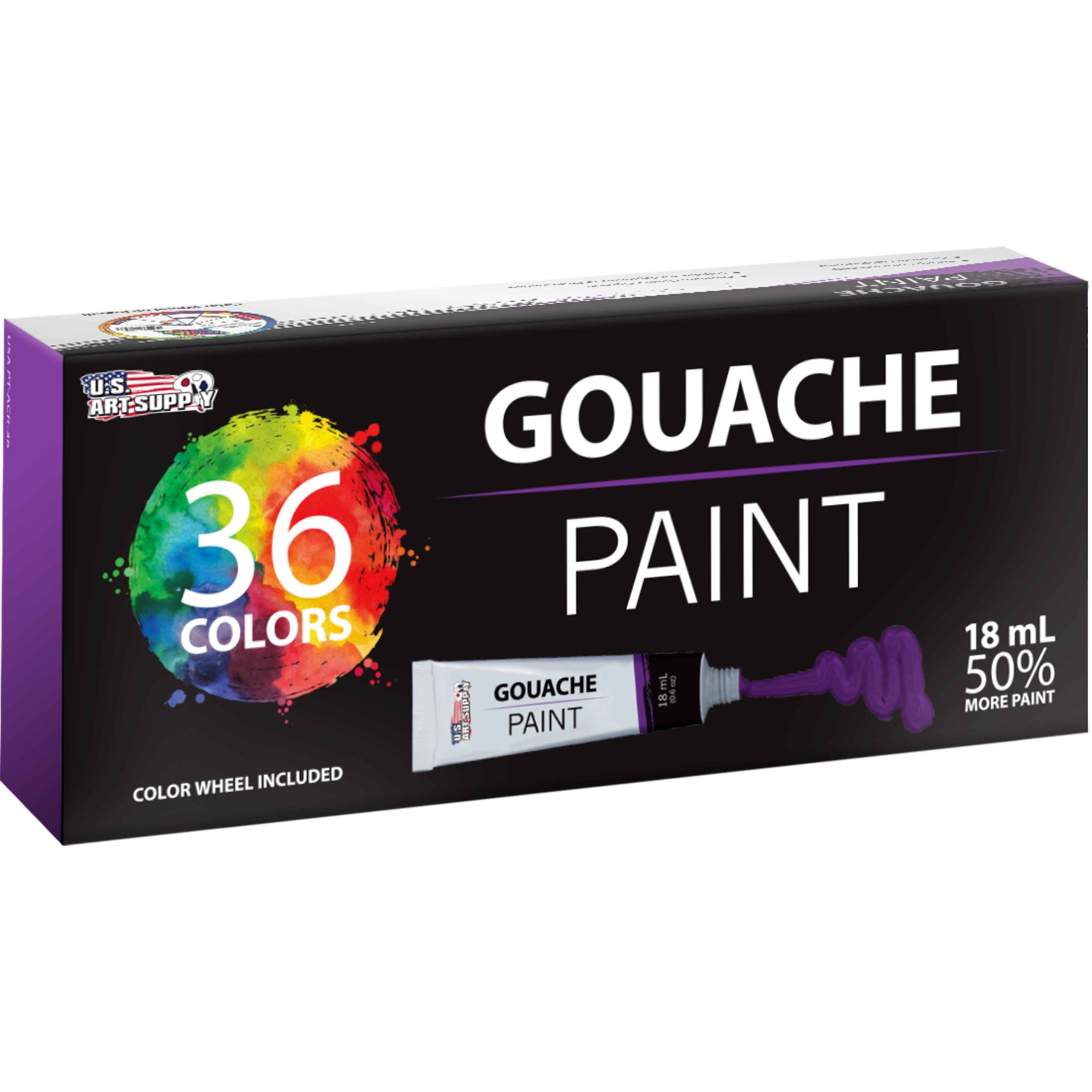Professional 36-Color Gouache Paint Set in Large 18ml Tubes & Color Mixing Wheel - Gouache Paint Tubes for Artists. Students. Beginners - Image 5