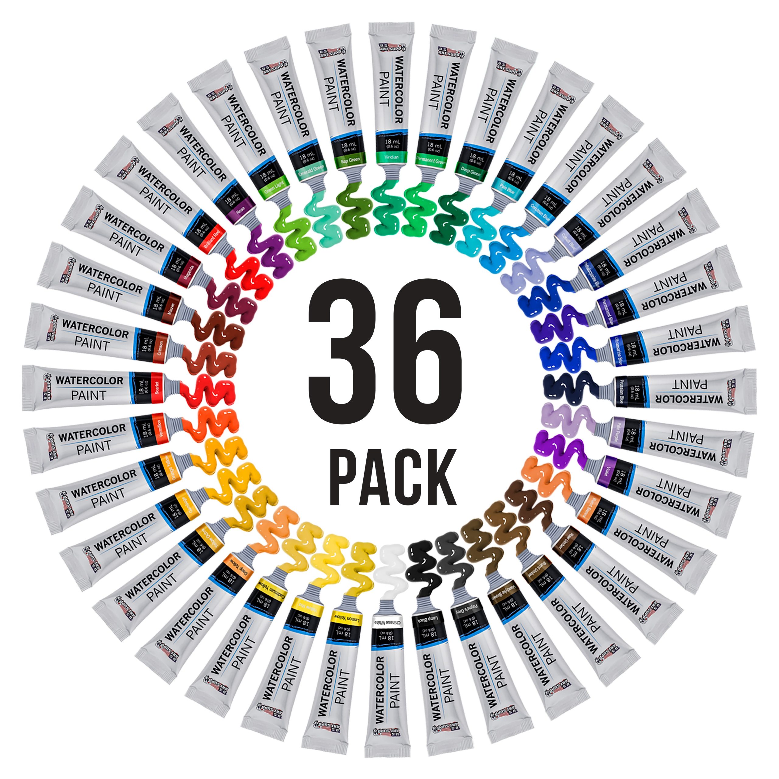 36-Color Water Colors Paint Set. 12ml Professional Watercolor Tubes. Vibrant Pigments - Water Colors Paint Adult Set for Artists - Image 4