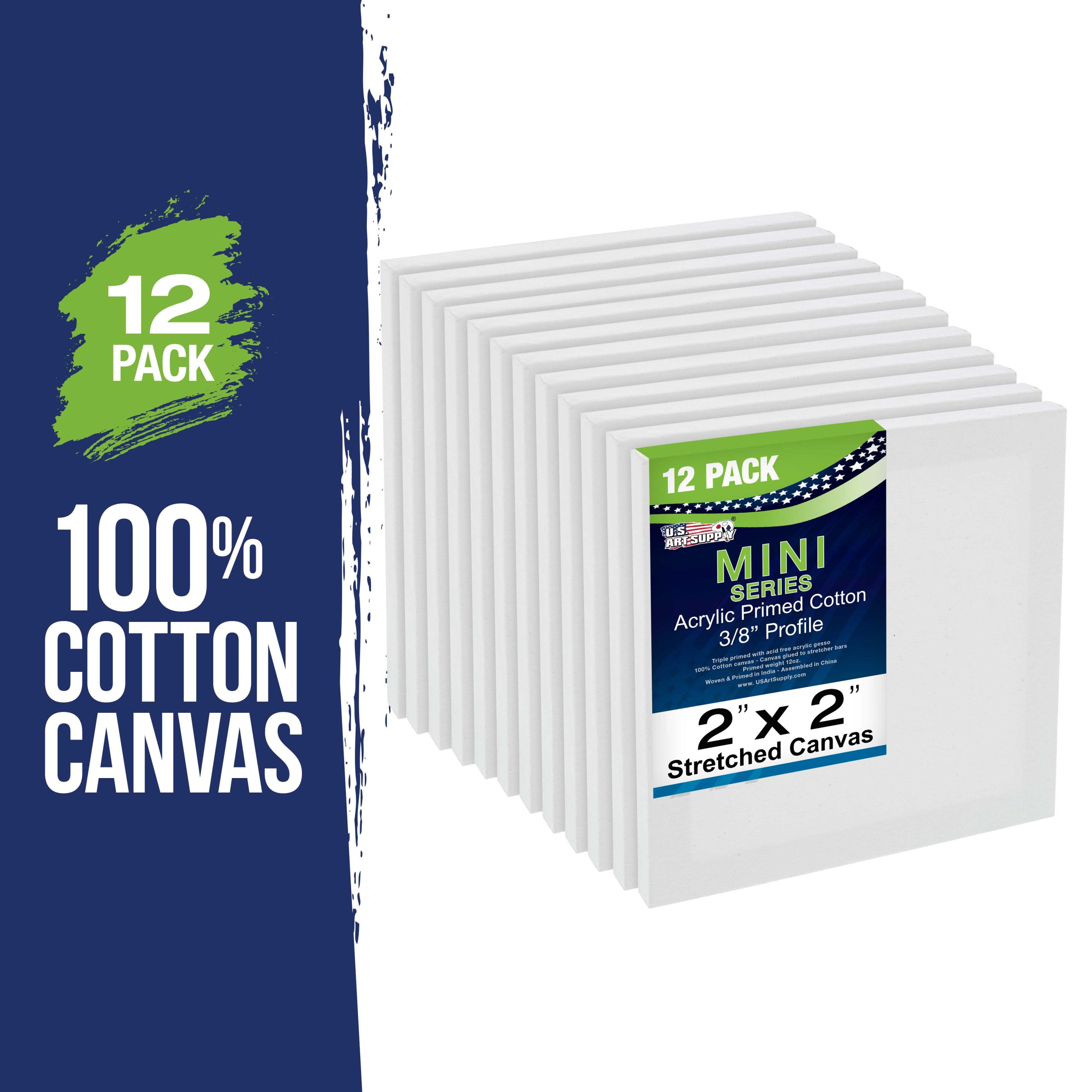 2 x 2 Mini Professional Primed Stretched Canvas 12 Pack - Image 2