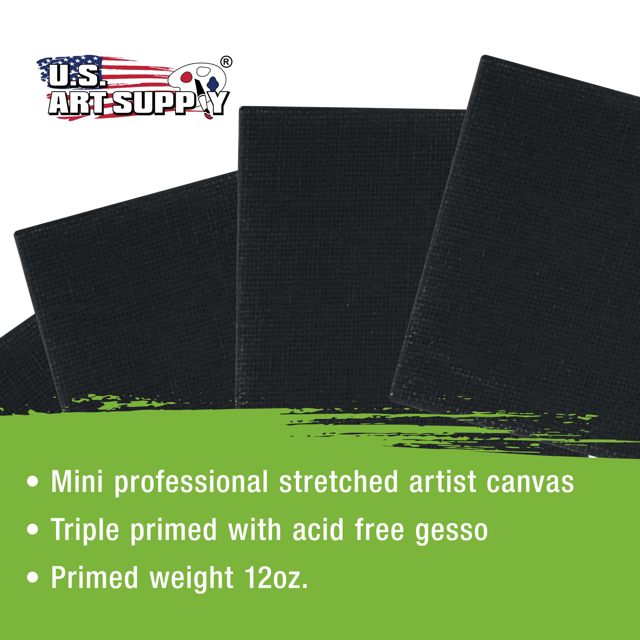 3 x 3 Black Mini Professional Primed Stretched Canvas 12 Pack - Image 4