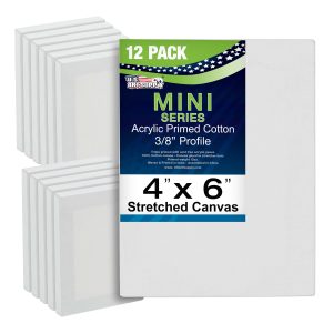 4 x 6 Mini Professional Primed Stretched Canvas 12 Pack