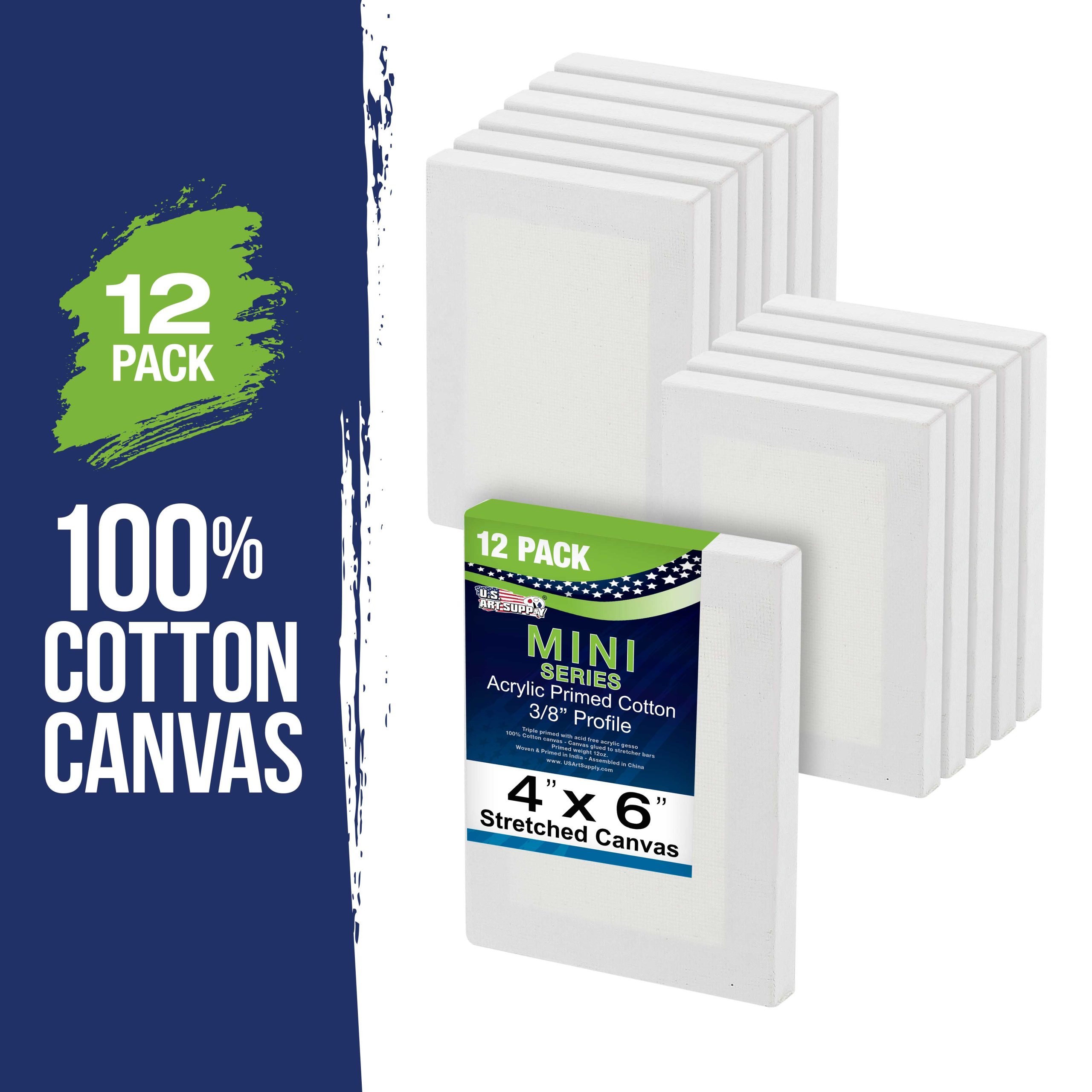 4 x 6 Mini Professional Primed Stretched Canvas 12 Pack - Image 2