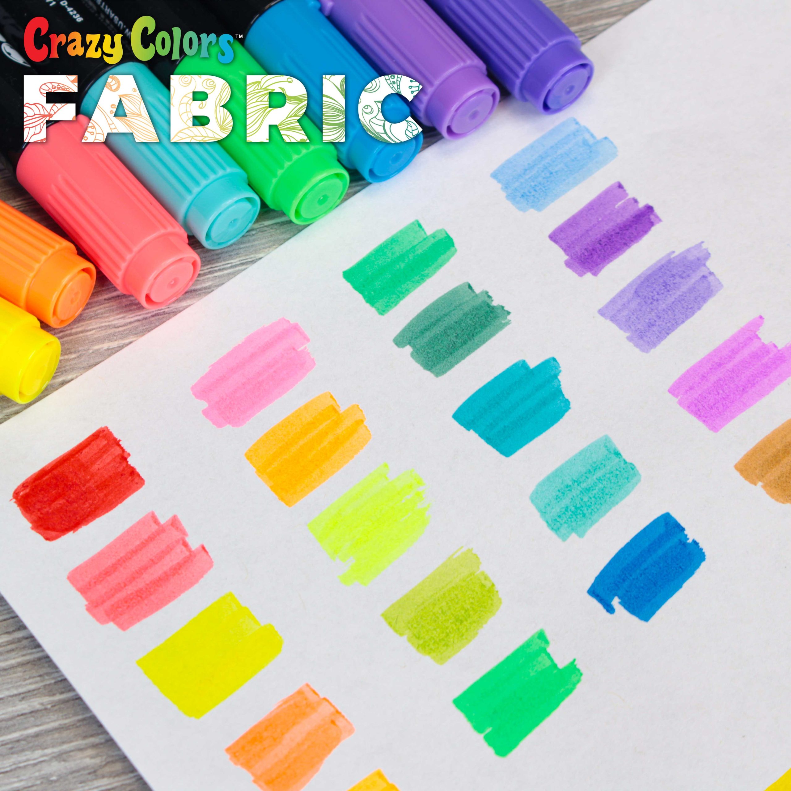 Super Markers 20 Neon Dual Tip Fabric Markers - Fine & Chisel Point Pens Fabric Marker Permanent for Clothes. T-Shirts - Permanent Ink Eye-Catching Ultra-Bright Neon Colors - Image 3
