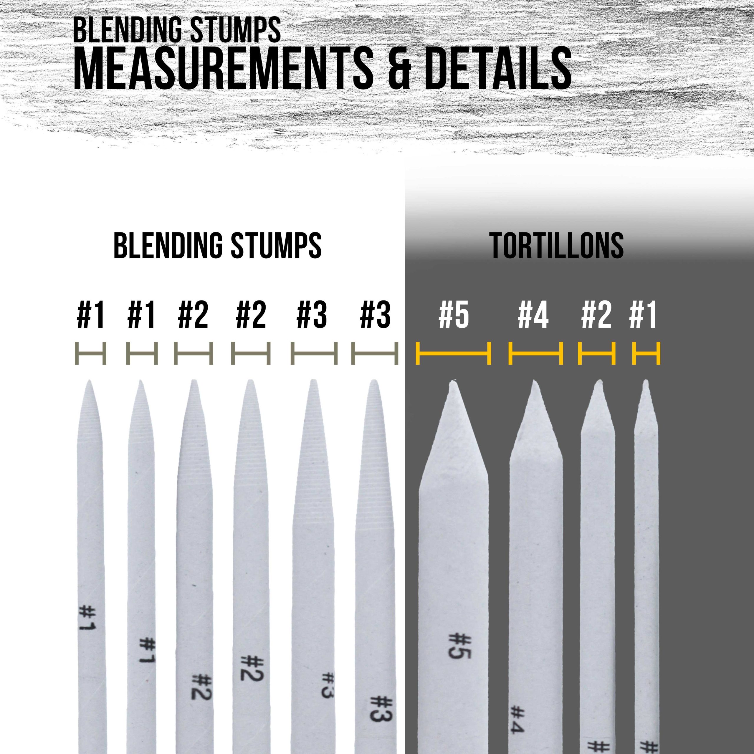 10 Piece Artist Blending Stump and Tortillion Art Blenders - Pencil. Charcoal. Graphite. Colored Pencils - Image 3