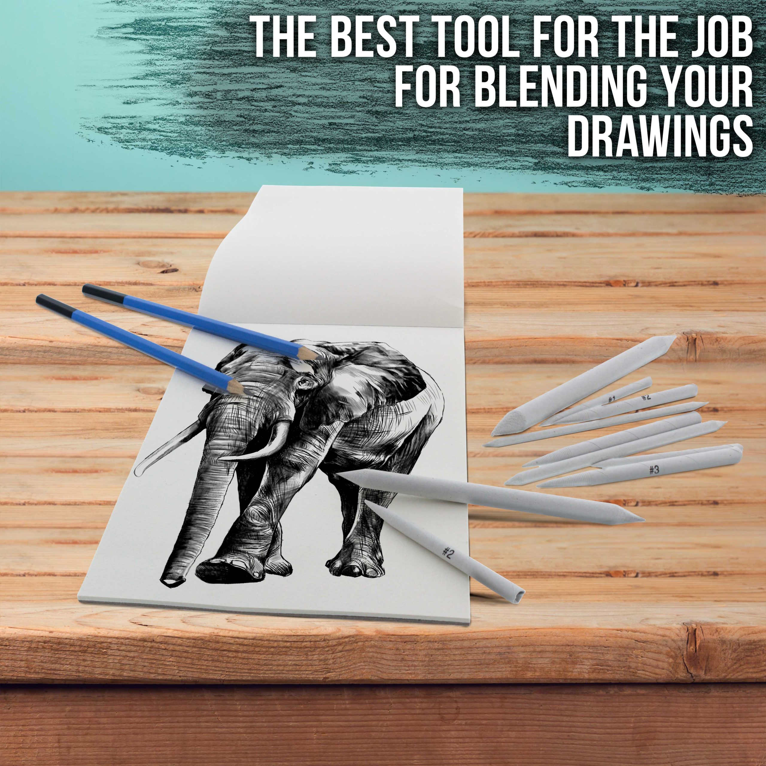 10 Piece Artist Blending Stump and Tortillion Art Blenders - Pencil. Charcoal. Graphite. Colored Pencils - Image 4