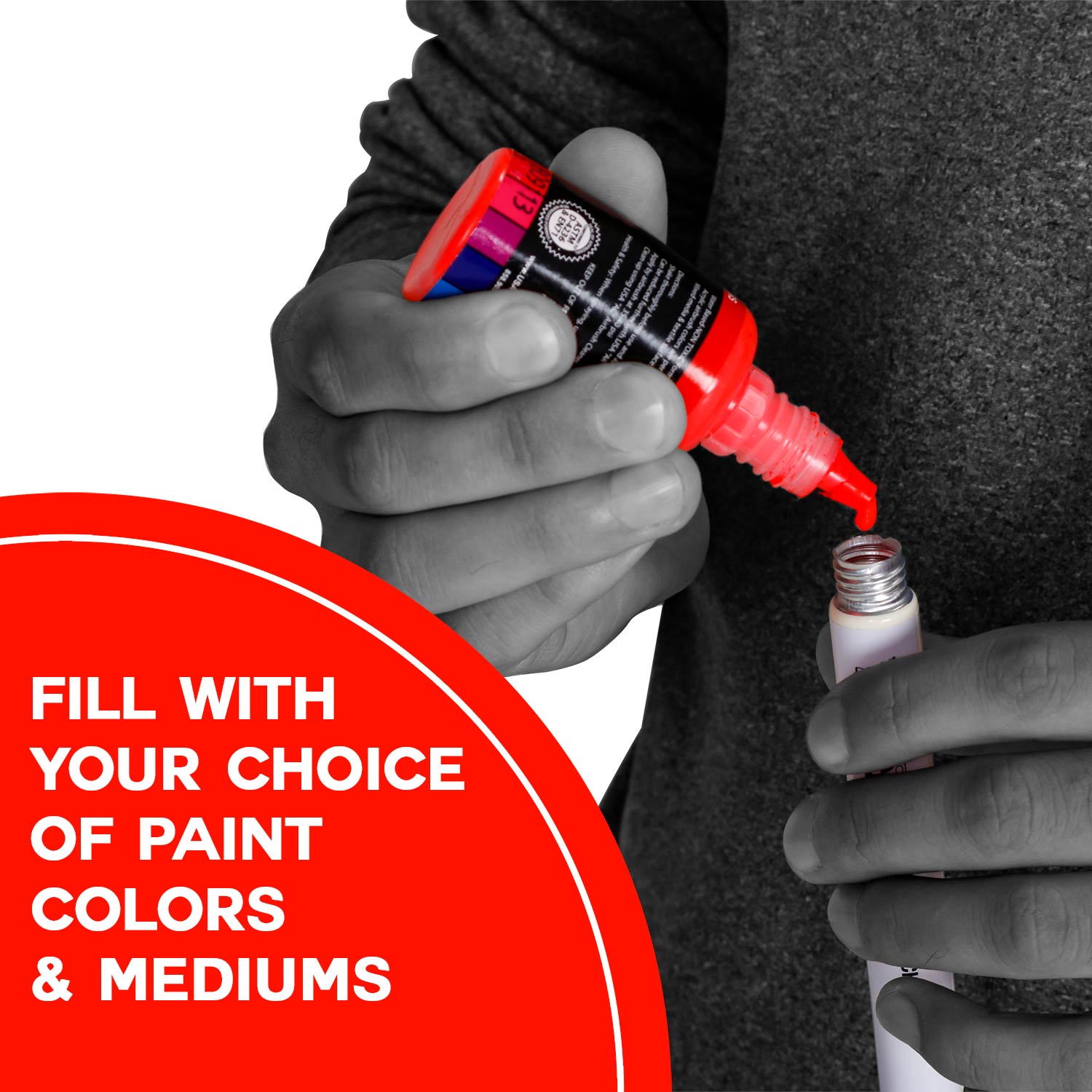 Empty Fillable Blank Paint Touch Up Pen Markers (Set of 72) - Fill with Your Own Art Acrylic. Oil and Water Base Paint. Auto Painting Clear-Coat - Image 3