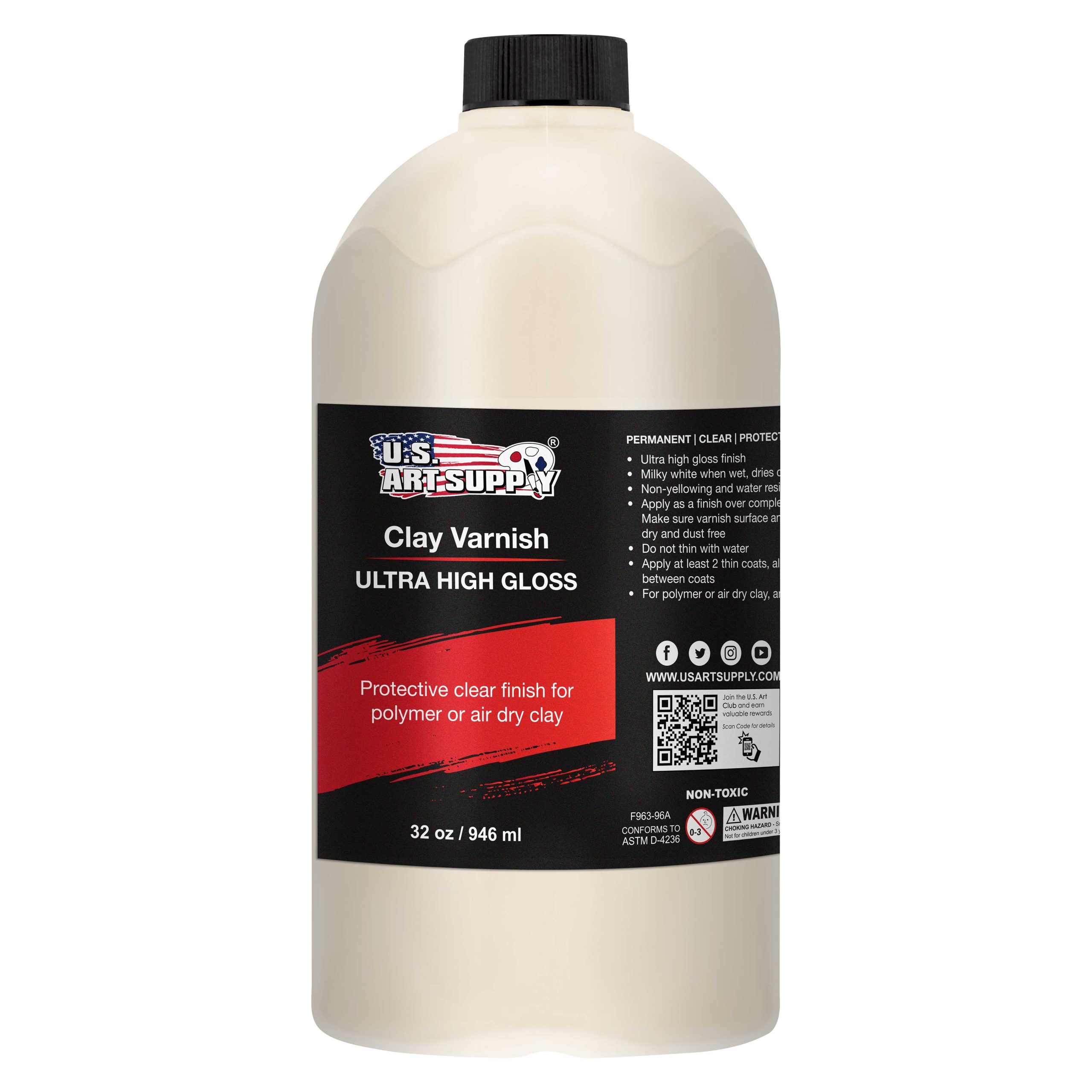 32 oz High Gloss Clear Acrylic Topcoat & Air Dry Clay Varnish - Acrylic Painting Protectant. Air Dry Clay Glaze for Polymer Clays. Ceramics. Pouring Paint Artworks and Sculptures