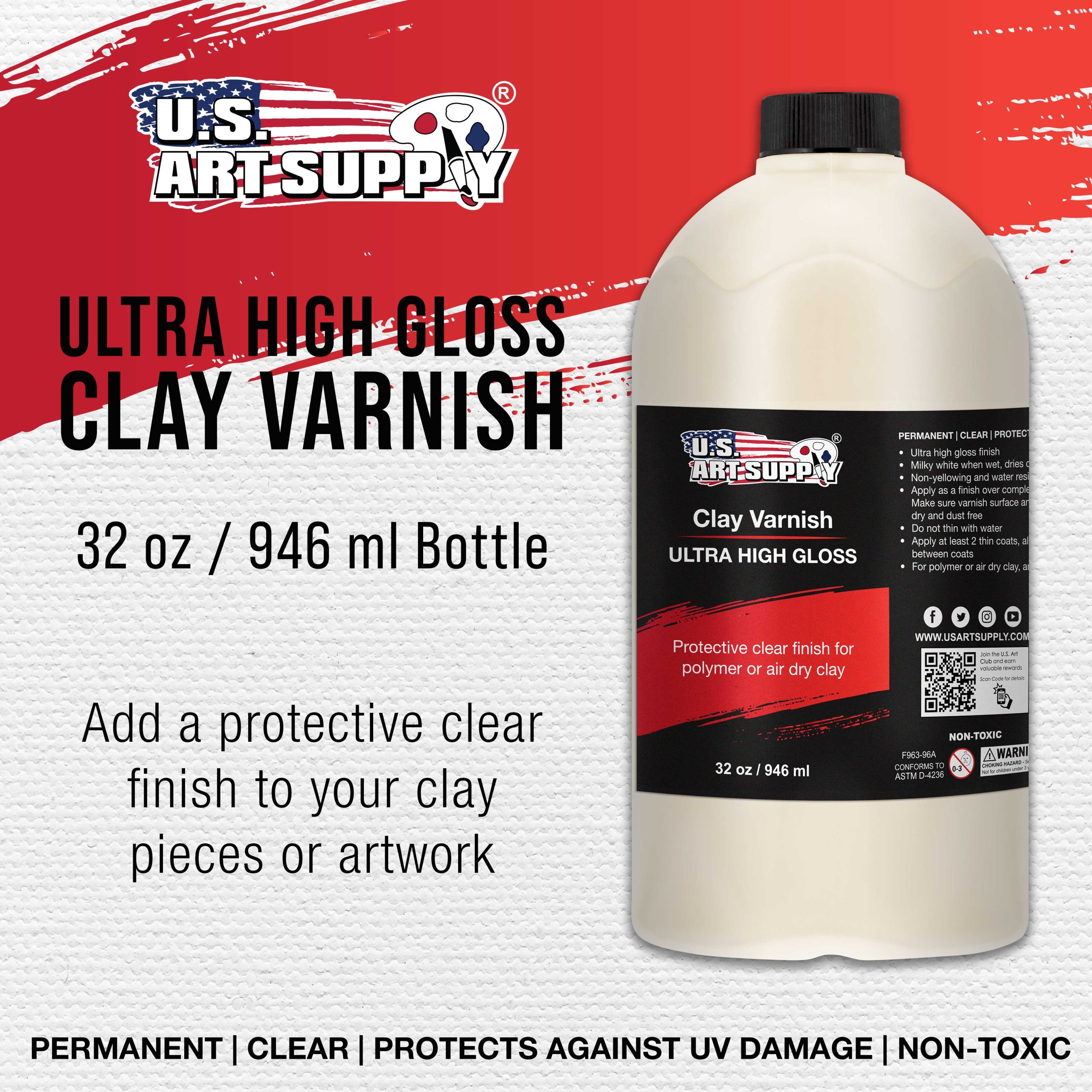 32 oz High Gloss Clear Acrylic Topcoat & Air Dry Clay Varnish - Acrylic Painting Protectant. Air Dry Clay Glaze for Polymer Clays. Ceramics. Pouring Paint Artworks and Sculptures - Image 2