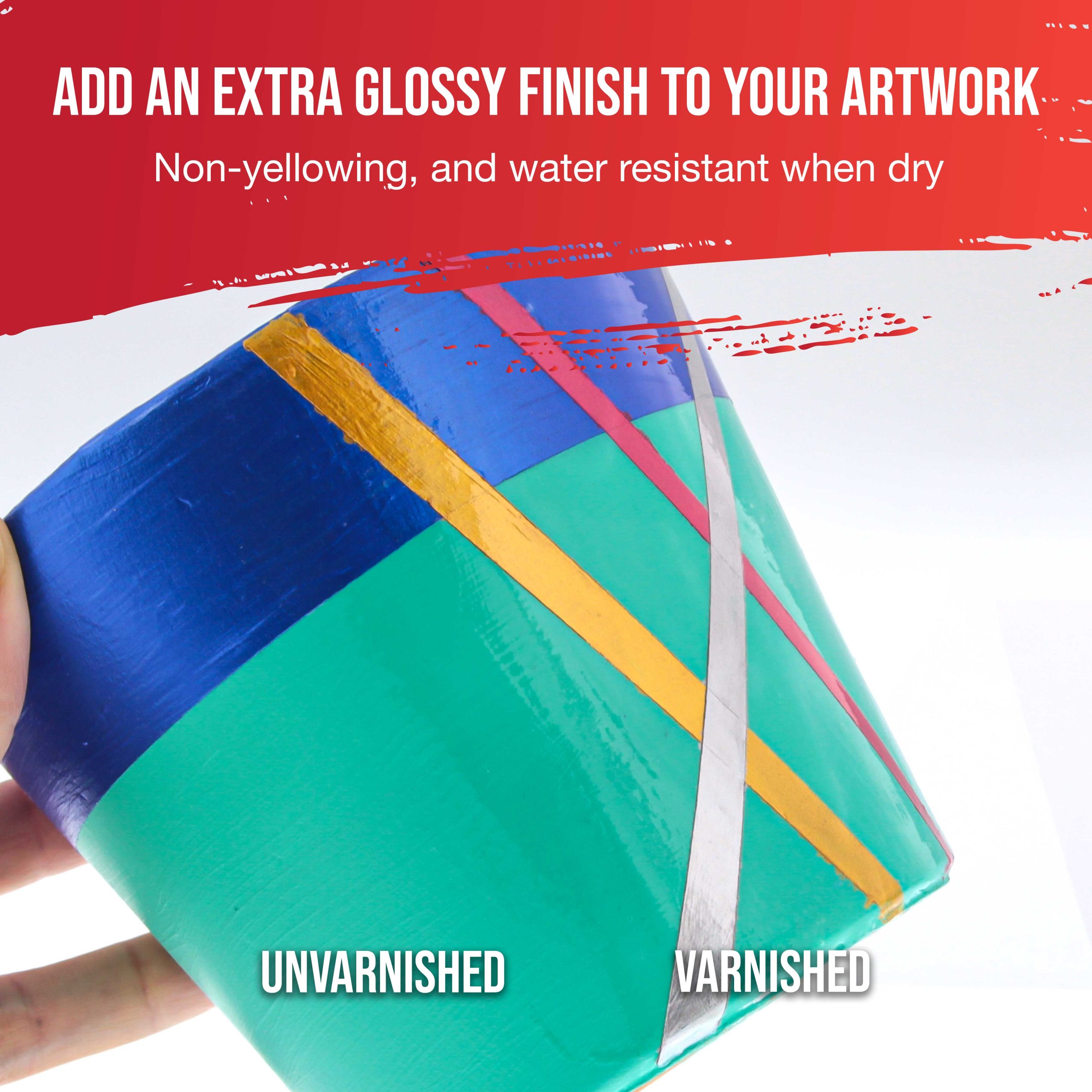 32 oz High Gloss Clear Acrylic Topcoat & Air Dry Clay Varnish - Acrylic Painting Protectant. Air Dry Clay Glaze for Polymer Clays. Ceramics. Pouring Paint Artworks and Sculptures - Image 4