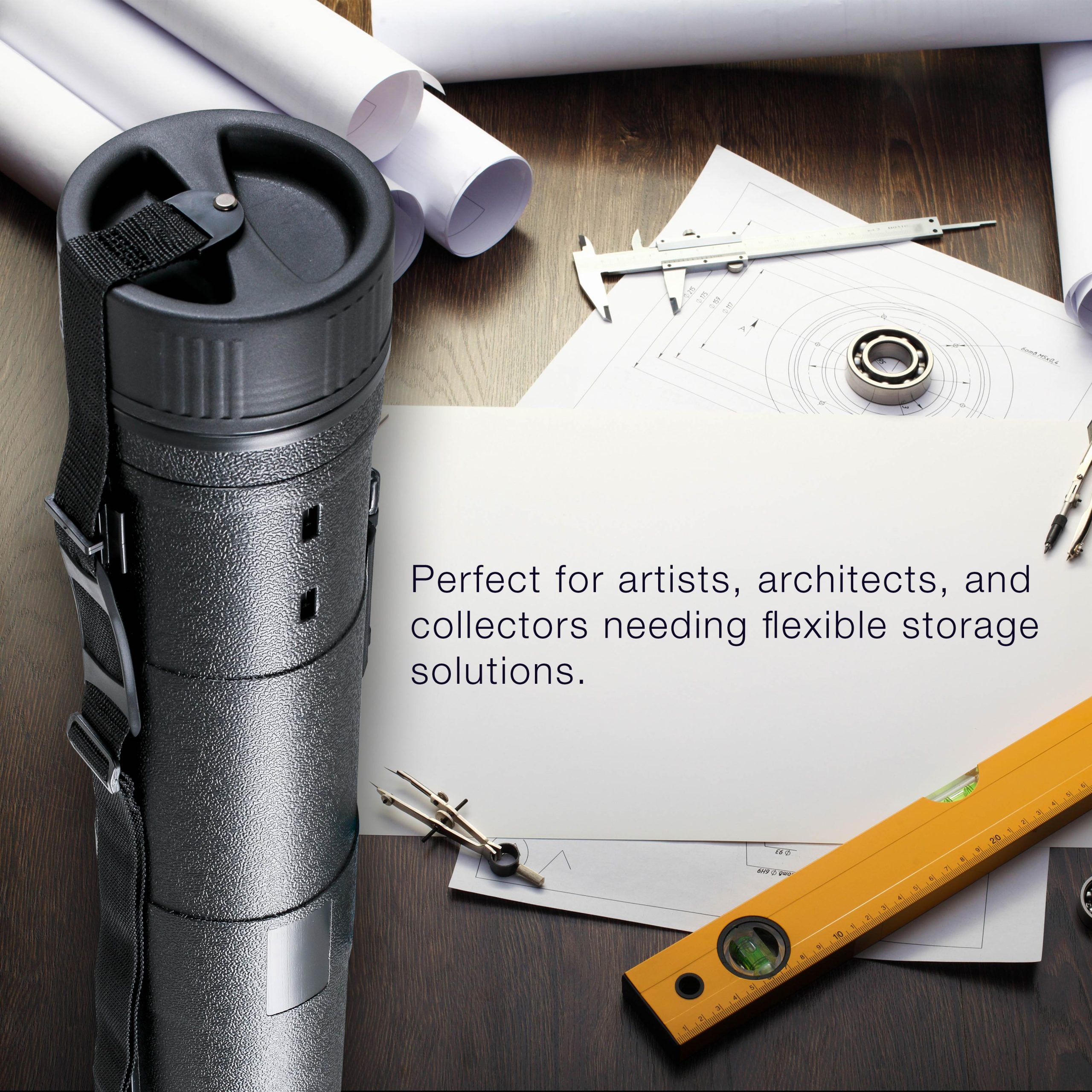 Extra-Large Telescoping Drafting Tube - 7-1/4 Outside/6-5/8 Inside Diameter. Expands 42 to 62. Durable Protection with Shoulder Strap - Ideal for Posters. Blueprints. Art & More - Image 6