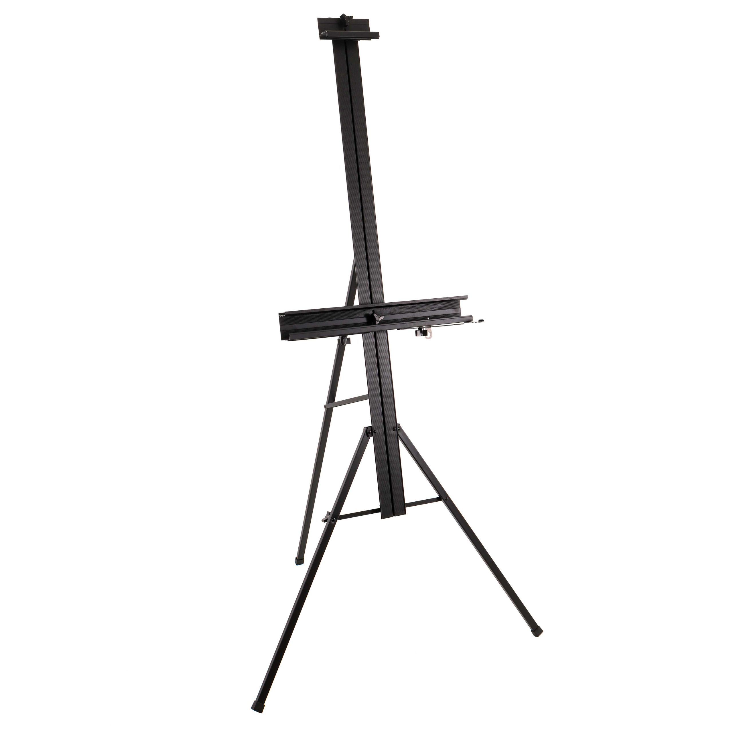 69 High Aluminum Single Mast Artists Studio Easel Stand for Sign and Floor Display - Heavy Duty Adjustable Extra Large Canvas Height Up To 47 - Palette Holder. Brush Rest. Painting
