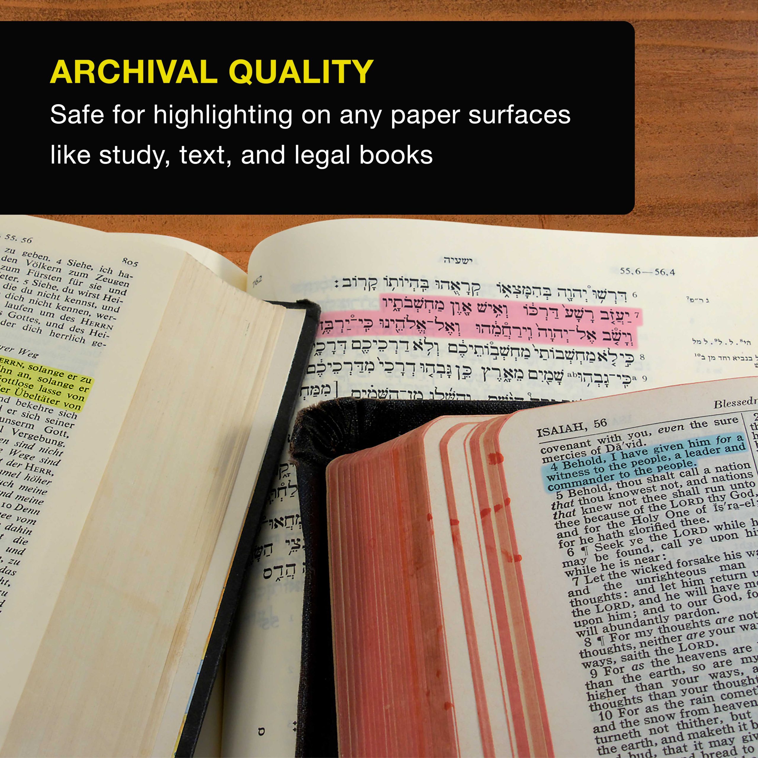 U.S. Office Supply Bible Safe Highlighter Set of 12. 6 Neon Yellow Highlight Colors & 6 Additional Colors. Dry Bible Highlighters No Bleed. Fade or Smear. Safe Gel Markers. Accessories. Study Guide - Image 5