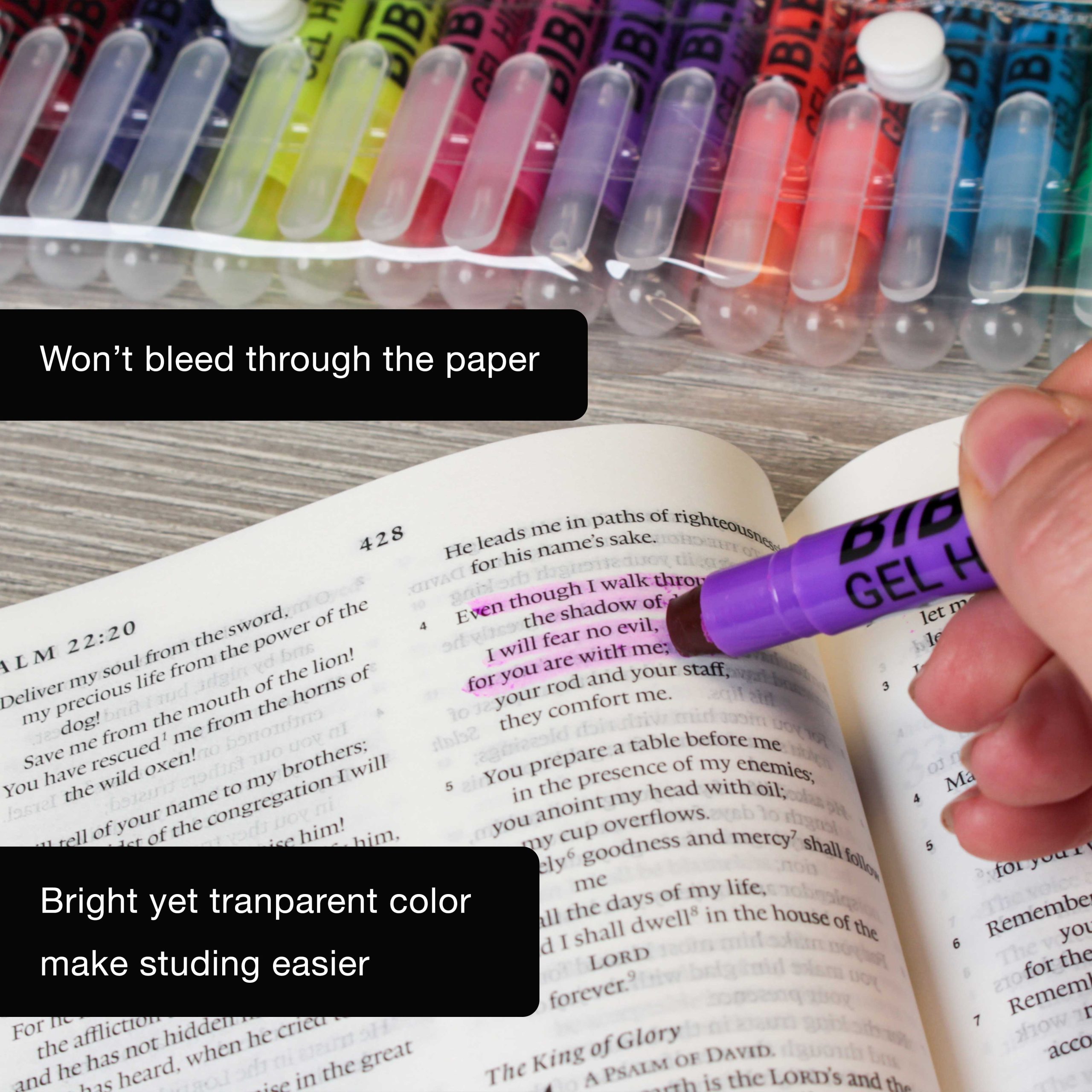 U.S. Office Supply Bible Safe Highlighter Set of 12. 6 Neon Yellow Highlight Colors & 6 Additional Colors. Dry Bible Highlighters No Bleed. Fade or Smear. Safe Gel Markers. Accessories. Study Guide - Image 6