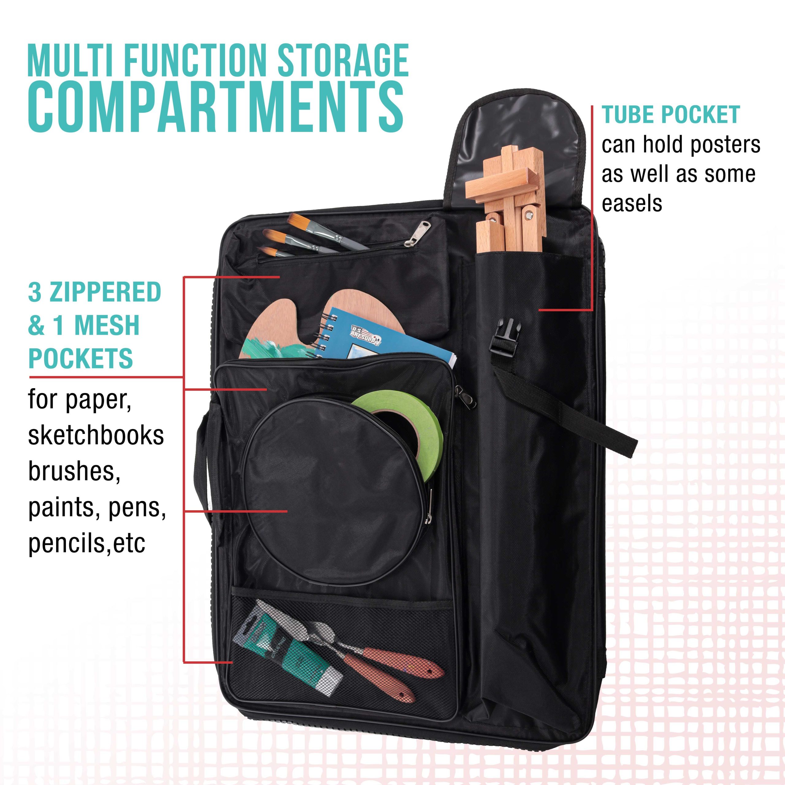 Black Nylon Art Portfolio Carry Backpack Bag. (Size: 25-1/2 x 19 x 4-3/8) - Image 3