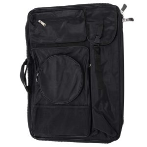 Black Nylon Art Portfolio Carry Backpack Bag. (Size: 25-1/2 x 19 x 4-3/8)