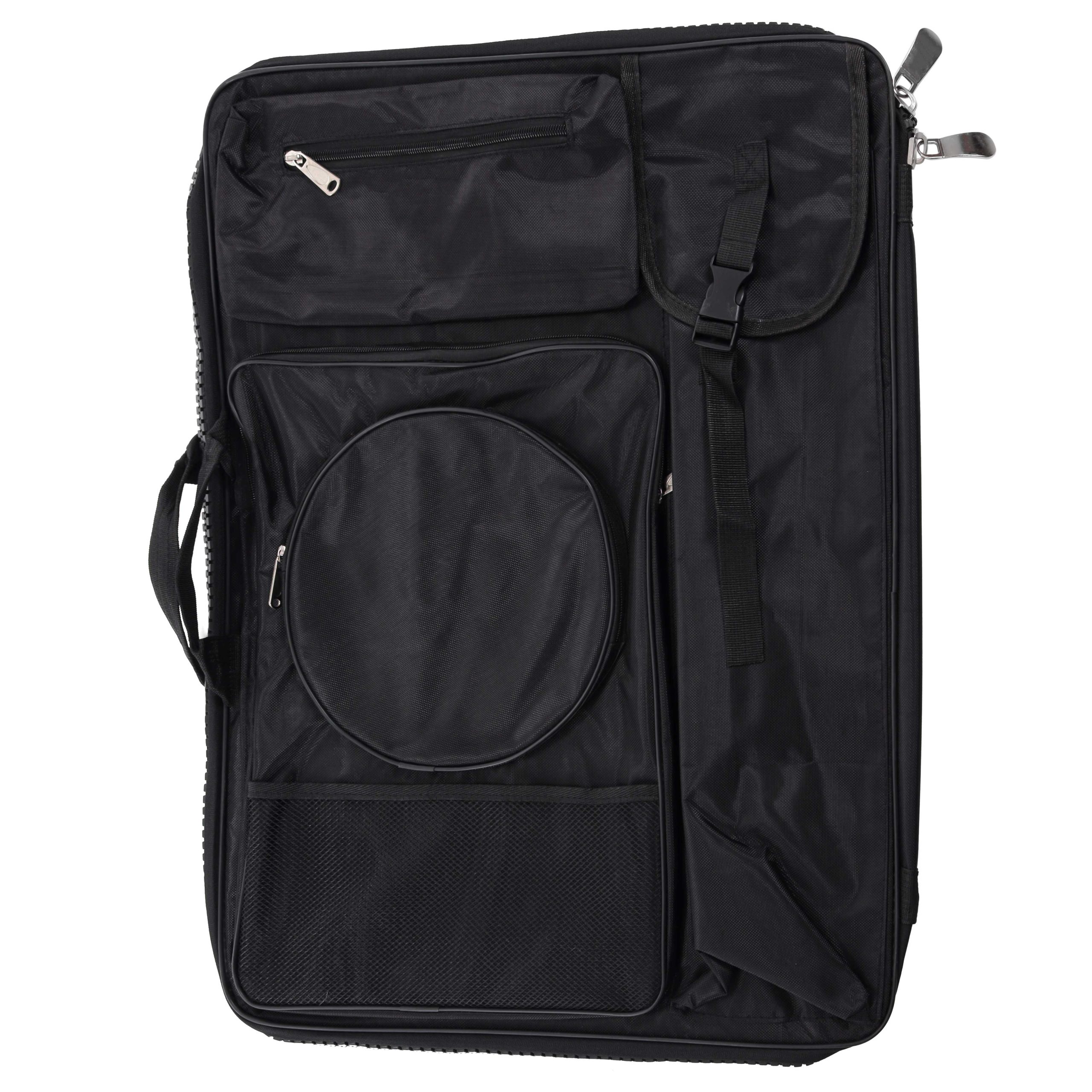 Black Nylon Art Portfolio Carry Backpack Bag. (Size: 25-1/2 x 19 x 4-3/8)