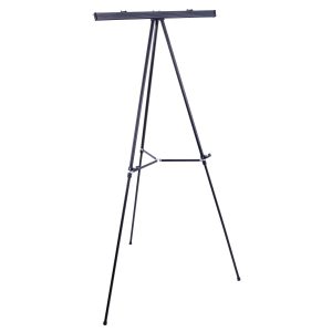 66 High Boardroom Black Aluminum Flip Chart Easel & Presentation Stand - Adjustable Floor/Tabletop. Portable Tripod. Holds 25 lbs.. for Chart Paper. Poster Boards. & Pads