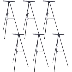 70 High Boardroom XL Black Aluminum Flip Chart Easel & Presentation Stand (6 Pack) - Adjustable Floor/Tabletop. Portable Tripod. Holds 45 lbs. for Chart Paper. Poster Boards. & Pads