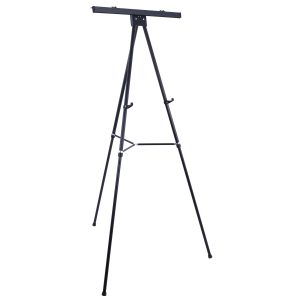 70 High Boardroom XL Black Aluminum Flip Chart Easel & Presentation Stand - Adjustable Floor/Tabletop. Portable Tripod. Holds 45 lbs. for Chart Paper. Poster Boards. & Pads