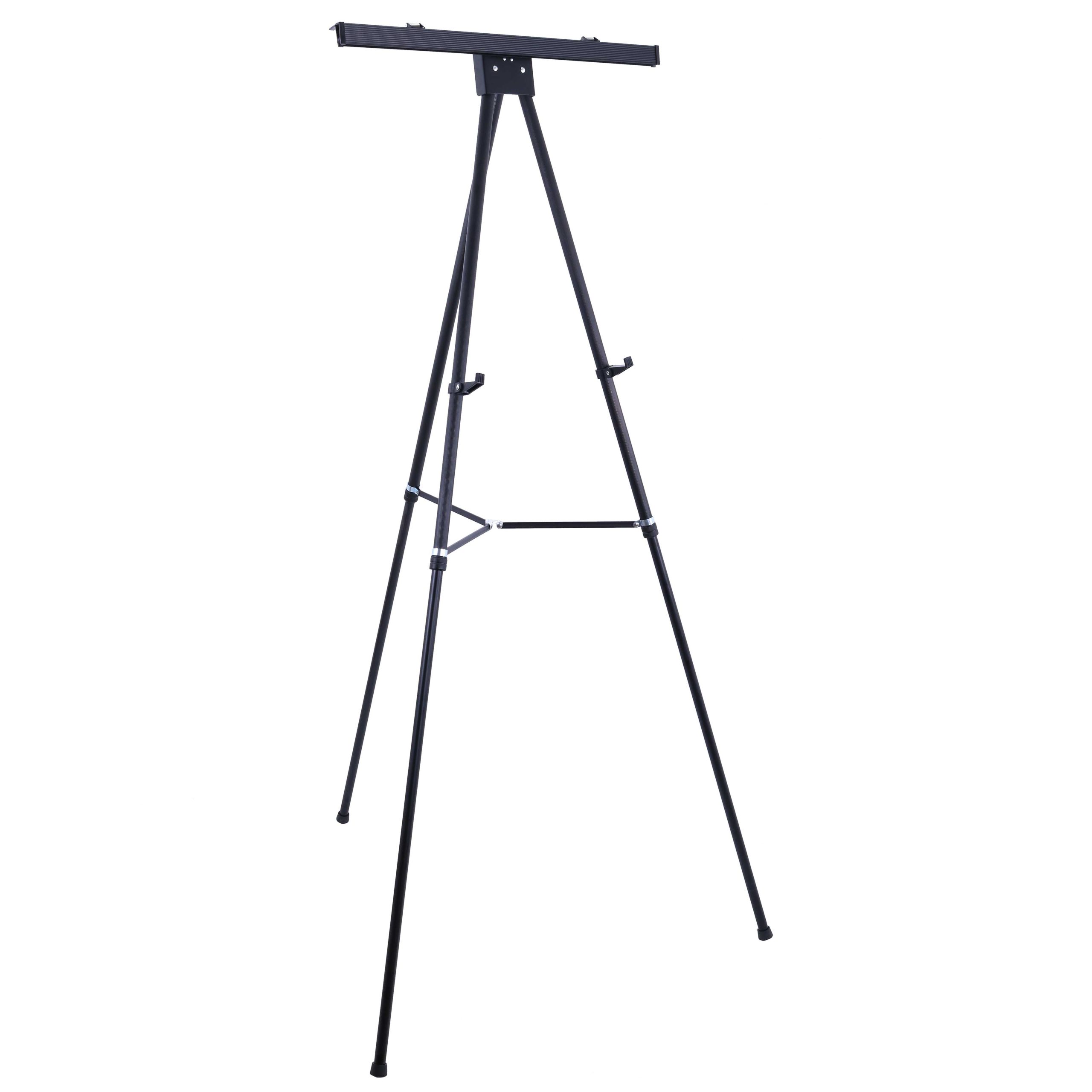 70 High Boardroom XL Black Aluminum Flip Chart Easel & Presentation Stand - Adjustable Floor/Tabletop. Portable Tripod. Holds 45 lbs. for Chart Paper. Poster Boards. & Pads