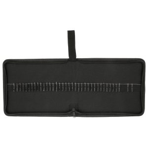 Premium Canvas Zippered Pencil Wrap Holder ?C 36 Compartment Portable Storage Organizer for Artist Drawing Tools. Pens. Erasers. Flat Access. Lightweight Portable Sketch Caddy