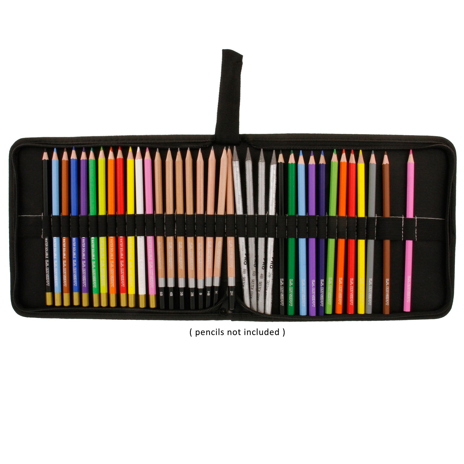 Premium Canvas Zippered Pencil Wrap Holder ?C 36 Compartment Portable Storage Organizer for Artist Drawing Tools. Pens. Erasers. Flat Access. Lightweight Portable Sketch Caddy - Image 3