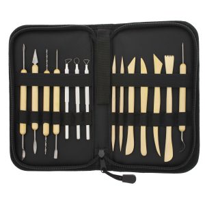 Pottery & Clay Tools Set (14-Piece) - Includes Pottery Tools. Canvas Case for Sculpting. Ceramics. and Easy Storage & Transport