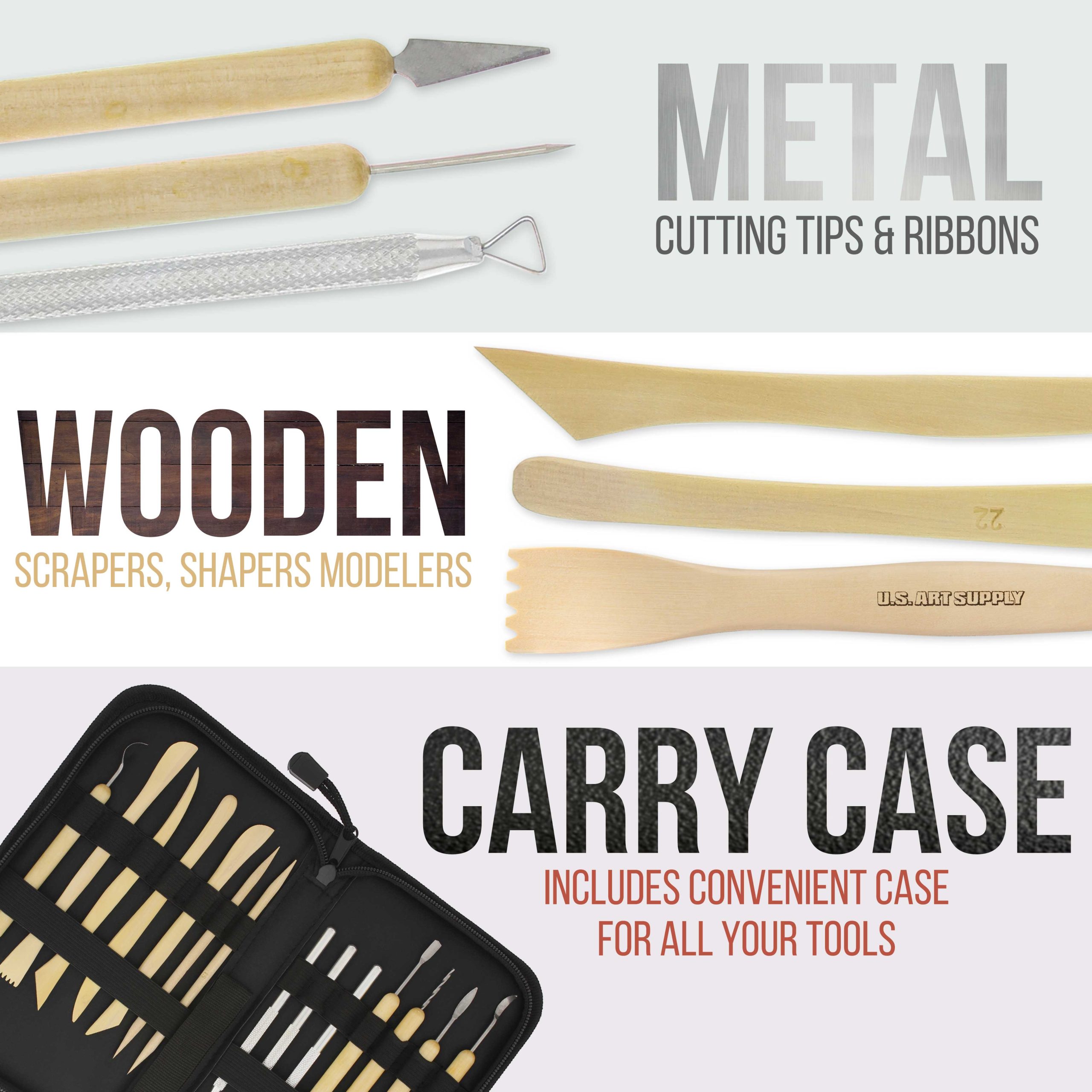 Pottery & Clay Tools Set (14-Piece) - Includes Pottery Tools. Canvas Case for Sculpting. Ceramics. and Easy Storage & Transport - Image 3