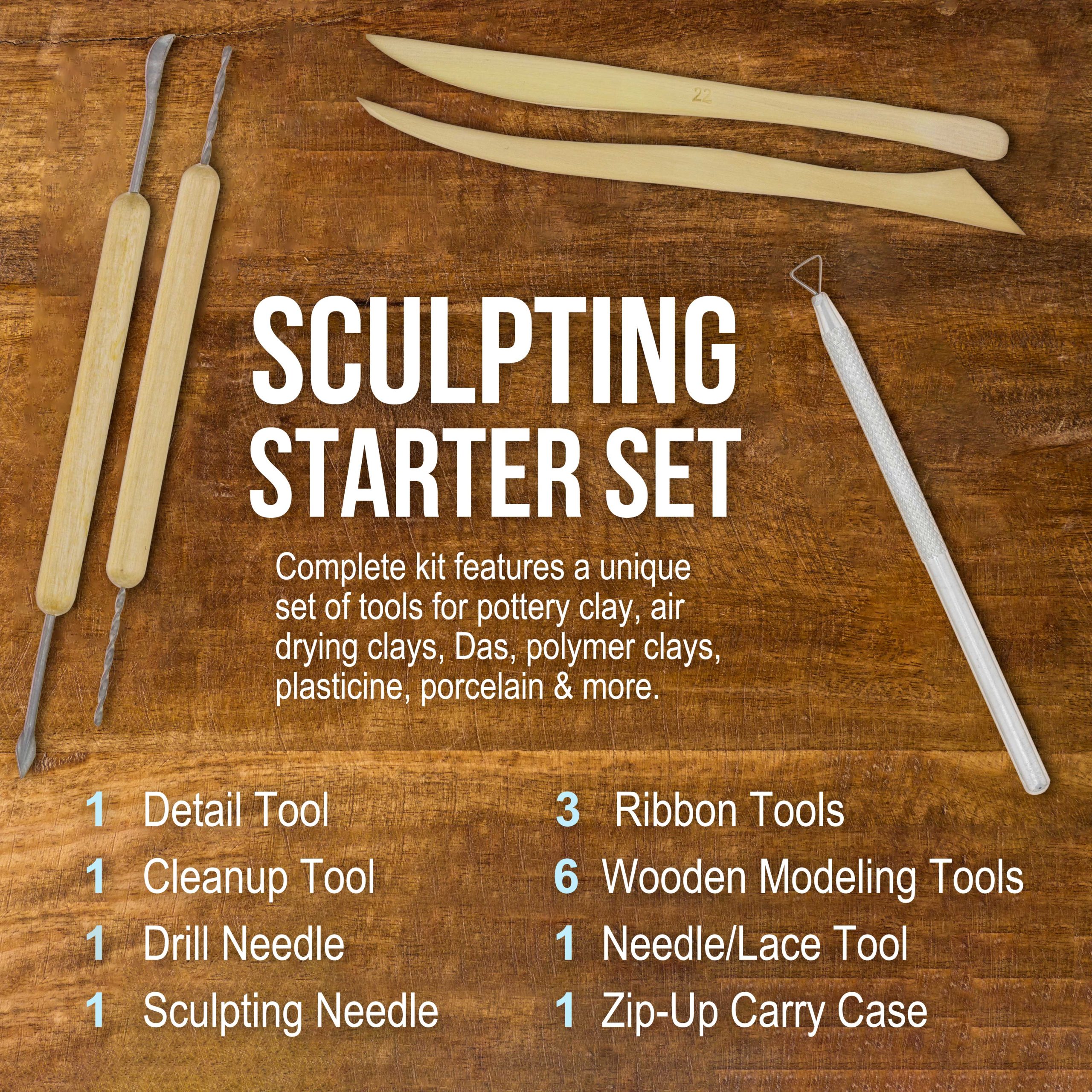 Pottery & Clay Tools Set (14-Piece) - Includes Pottery Tools. Canvas Case for Sculpting. Ceramics. and Easy Storage & Transport - Image 4