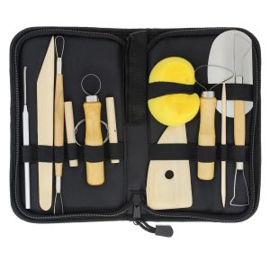 Pottery & Clay Tools Set (12-Piece) - Includes Pottery Tools. Canvas Case for Sculpting. Ceramics. and Easy Storage & Transport