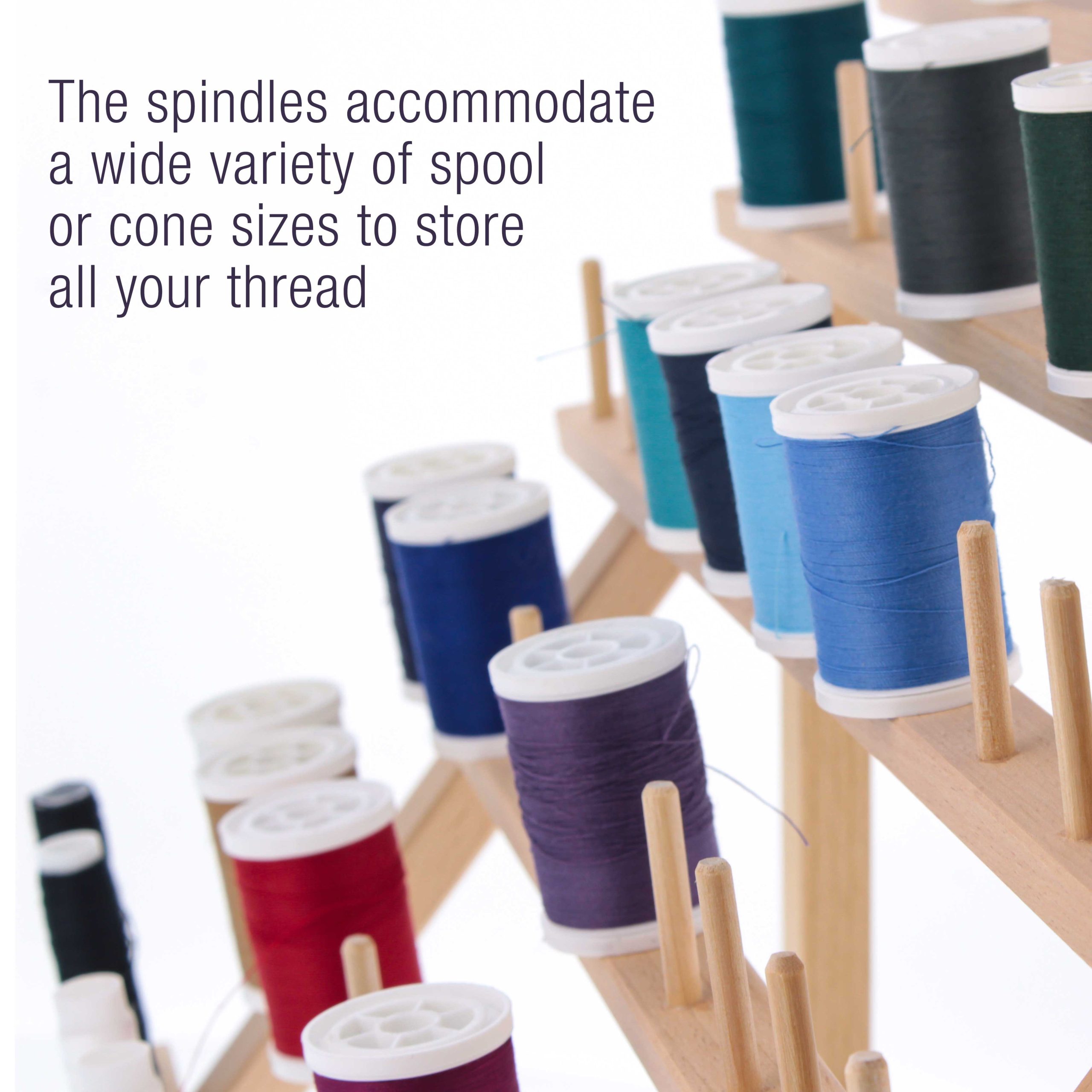 Premium 60-Spool Thread Holder: Wooden Sewing & Embroidery Thread Storage Organizer - Image 5
