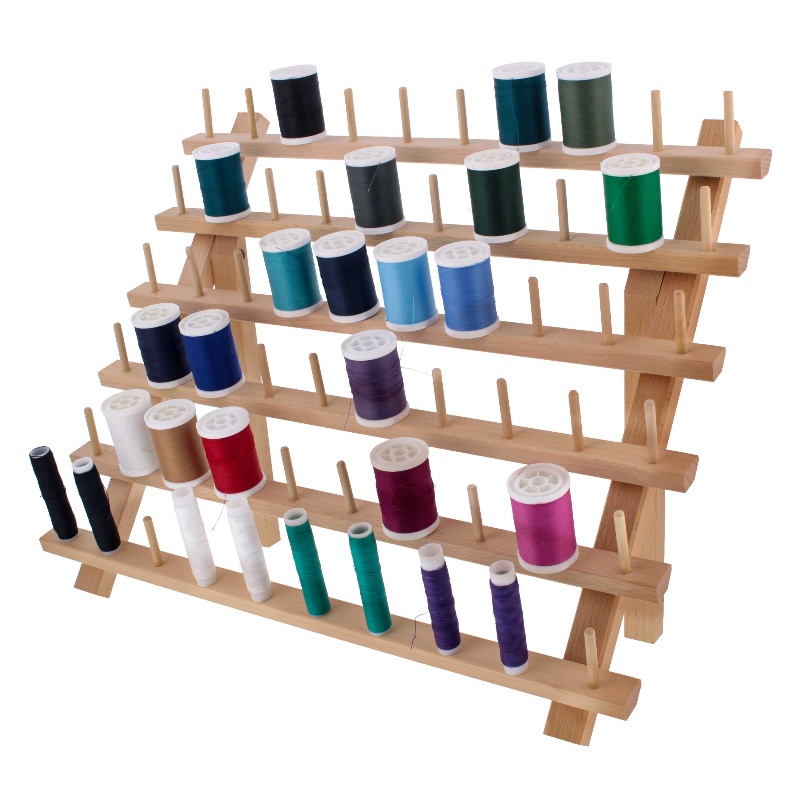 Premium 60-Spool Thread Holder: Wooden Sewing & Embroidery Thread Storage Organizer