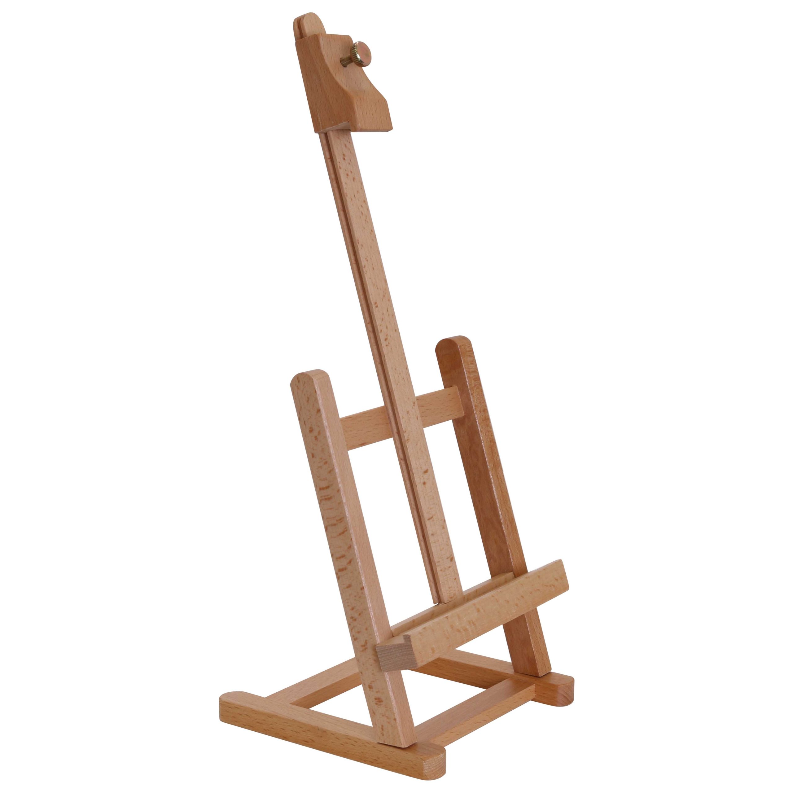 16 Mini Wooden Studio Tabletop Easel - H-Frame Artists Adjustable Painting and Display Stand. Holds Up to 12 Canvas - Portable Table Top Easel for Painting. Artwork