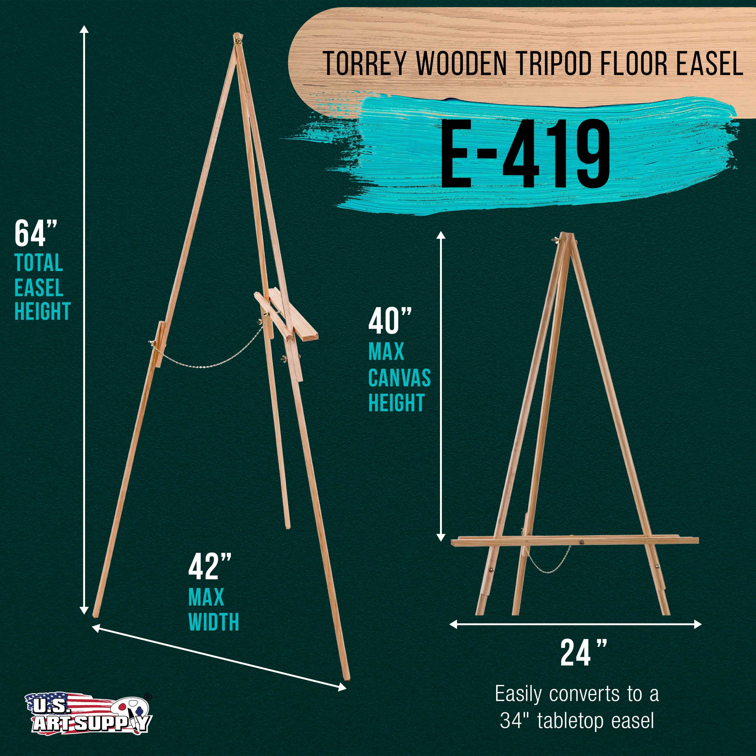64 Wooden Easel Stand - Adjustable A-Frame Tripod for Painting. Drawing. Photos & Signs - Lightweight Easels. Wood Easel Stand for Sign Wedding Display 40 Canvas Capacity - Image 2