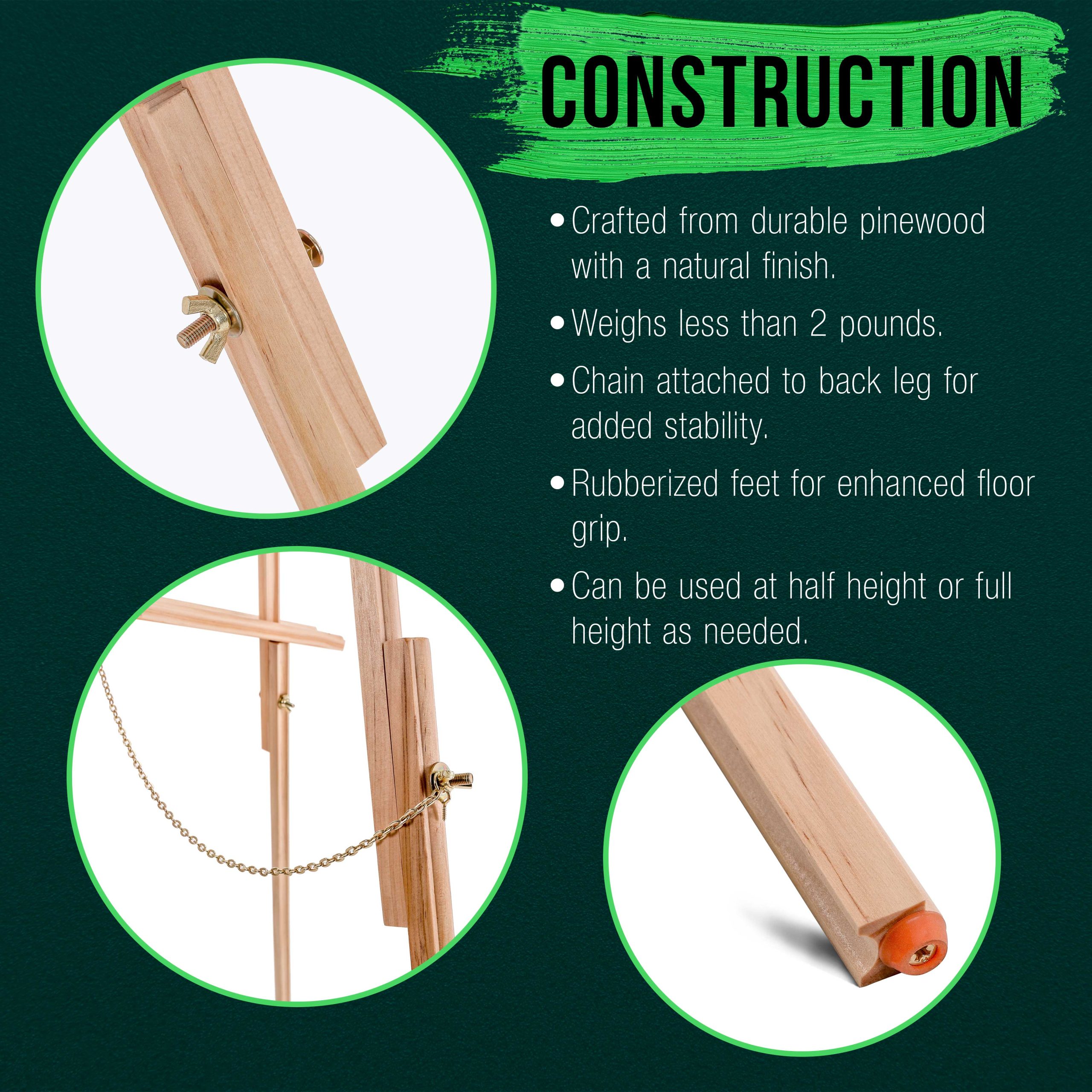 64 Wooden Easel Stand - Adjustable A-Frame Tripod for Painting. Drawing. Photos & Signs - Lightweight Easels. Wood Easel Stand for Sign Wedding Display 40 Canvas Capacity - Image 5