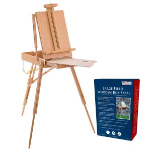 Large Beechwood French Easel. Adjustable Plein Air Easels Sketchbox Tripod for Field & Studio Painting Easel for Adults. Drawing. Display - Portable with Artist Drawer & Palette