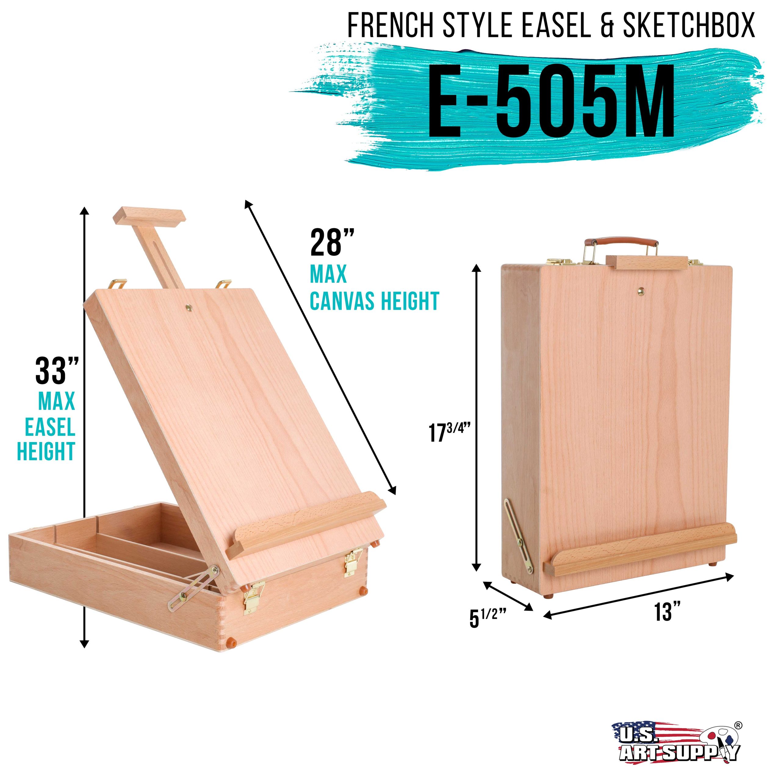 Newport Large Adjustable Wood Desktop Easel - Premium Beechwood Tabletop Drawing Easel with Storage. Paint Palette. Portable Easels for Painting. Drawing. Sketchbox - Image 2