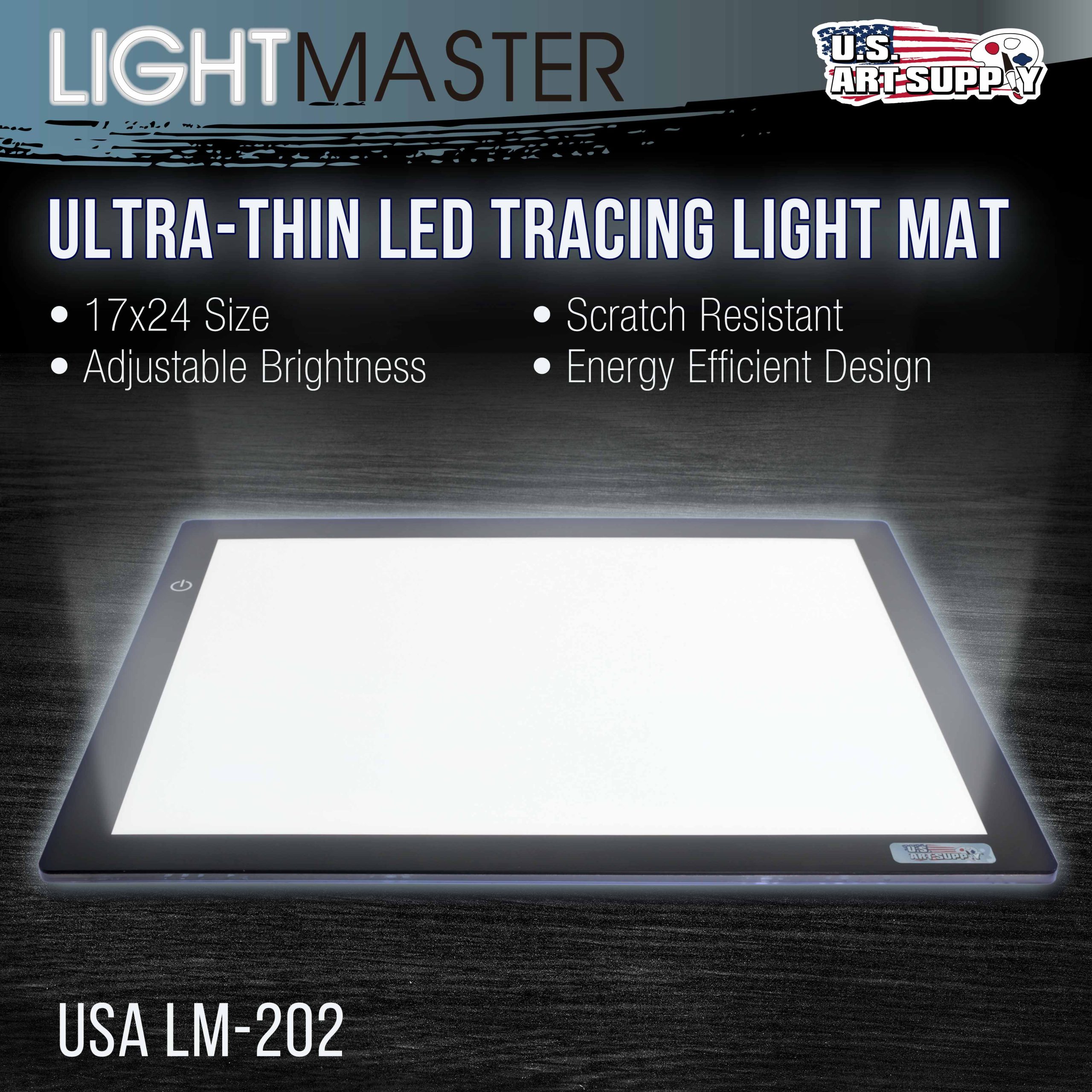 Lightmaster 32.5 Diagonal A2 LED Light Box Board - 17 x 24. Light Board Tracing Pad with Dimmable 12V Lamps. Artist Lightbox for Tracing. Drawing. Diamond Painting - Image 2