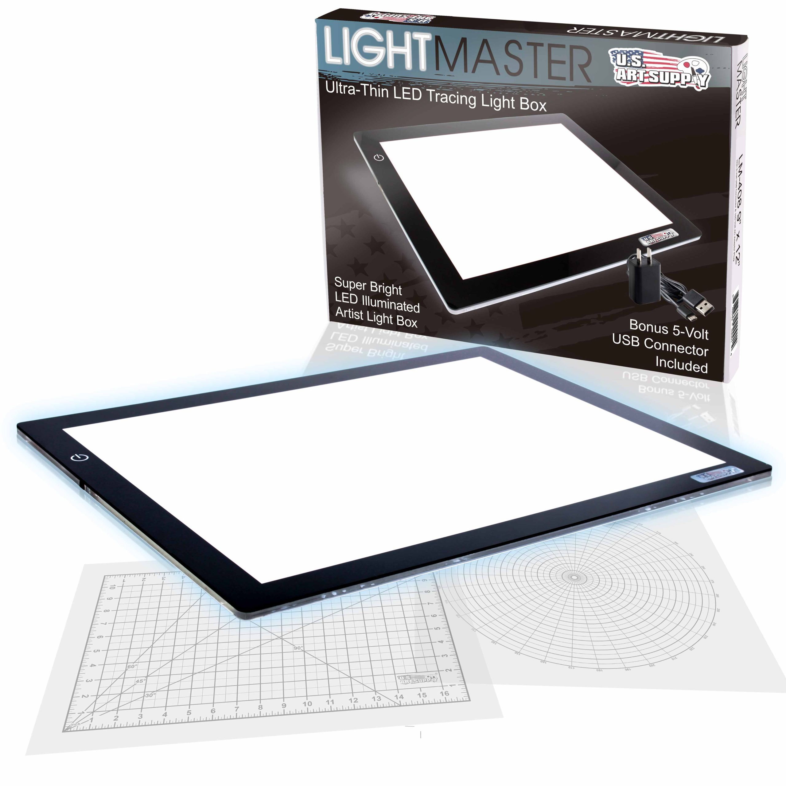 Lightmaster 34.3 Diagonal A3 LED Light Box Board - 12 x 17. Light Board Tracing Pad with Dimmable 12V Lamps. Artist Lightbox for Tracing. Drawing. Diamond Painting