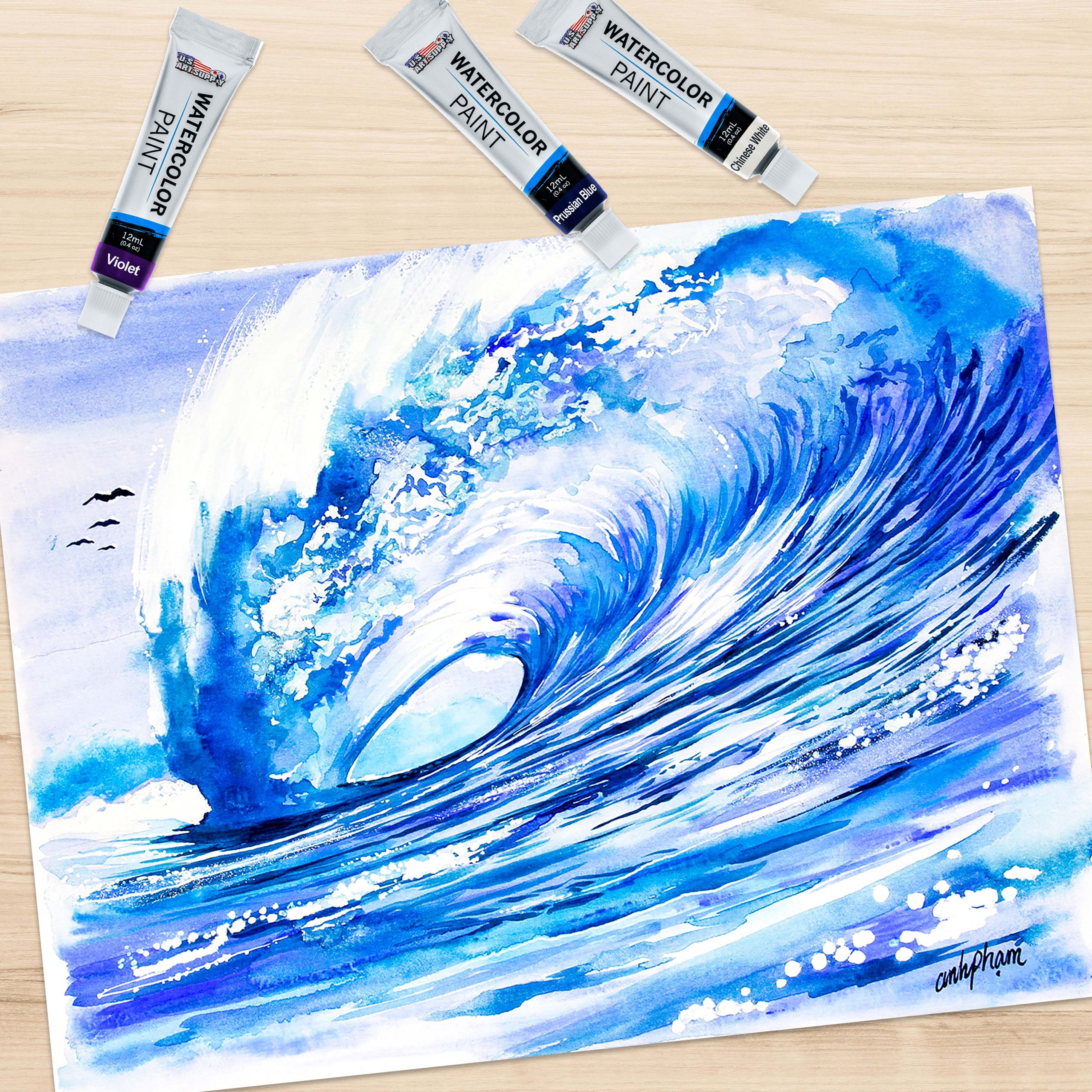 12-Color Water Colors Paint Set. 12ml Professional Watercolor Tubes. Vibrant Pigments - Water Colors Paint Adult Set for Artists - Image 7