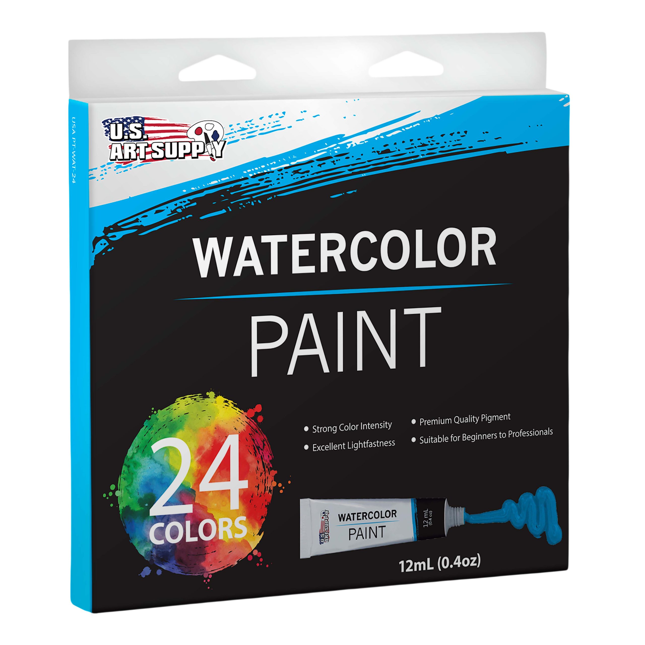 24-Color Water Colors Paint Set. 12ml Professional Watercolor Tubes. Vibrant Pigments - Water Colors Paint Adult Set for Artists - Image 5