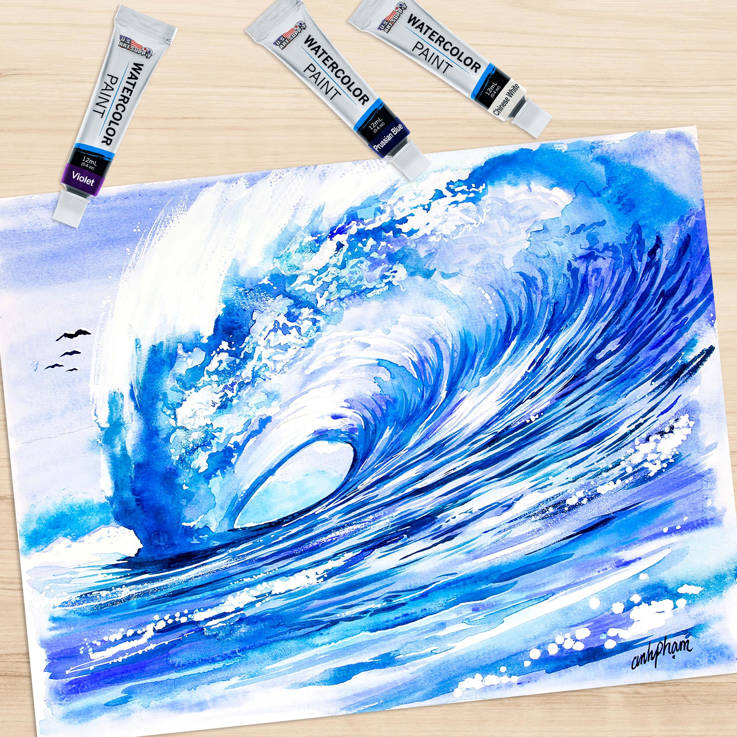 24-Color Water Colors Paint Set. 12ml Professional Watercolor Tubes. Vibrant Pigments - Water Colors Paint Adult Set for Artists - Image 7