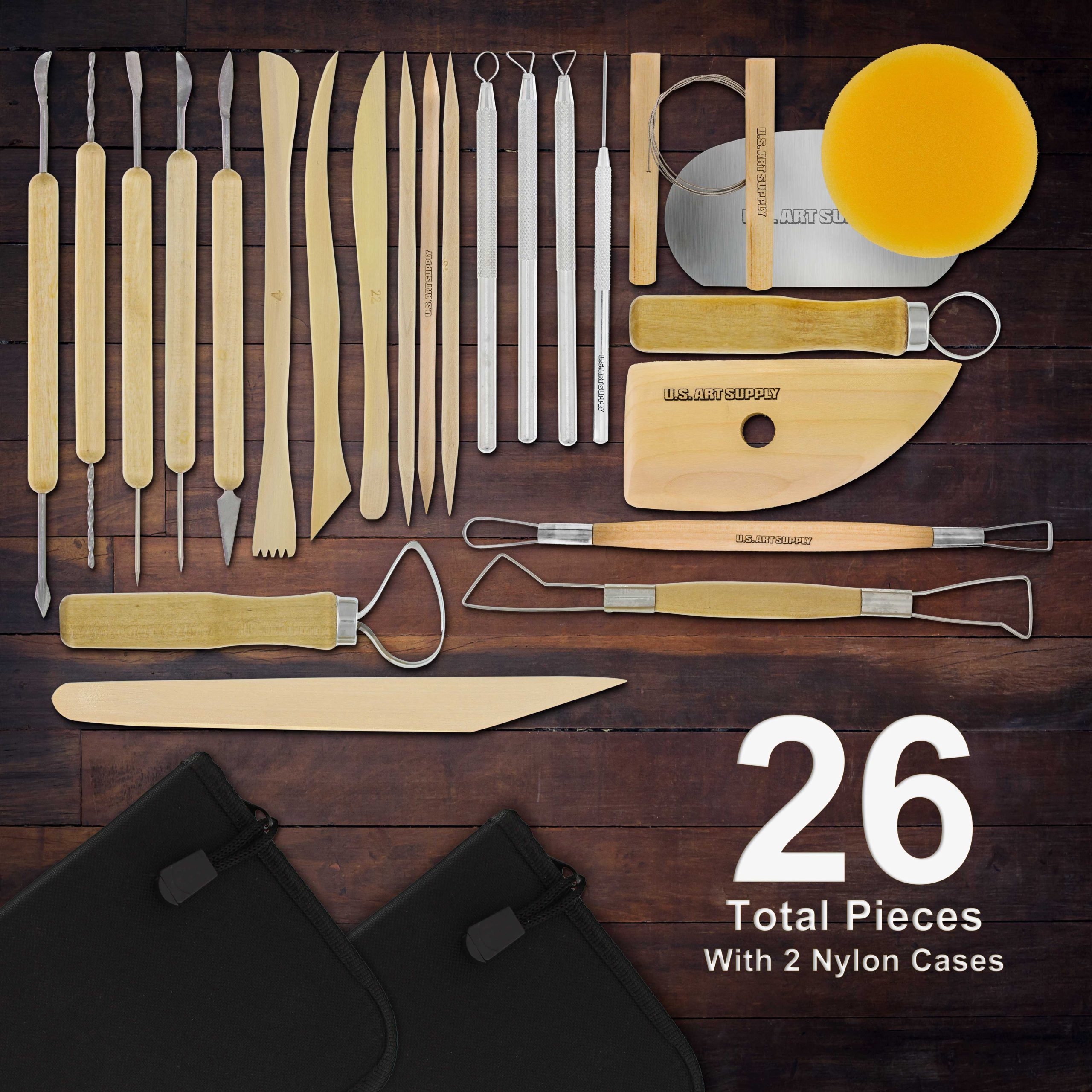 Pottery & Clay Tools Sets (26-Piece) - 12 and 14-Piece Set Include Pottery Tools. Canvas Case for Sculpting. Ceramics. and Easy Storage & Transport - Image 2