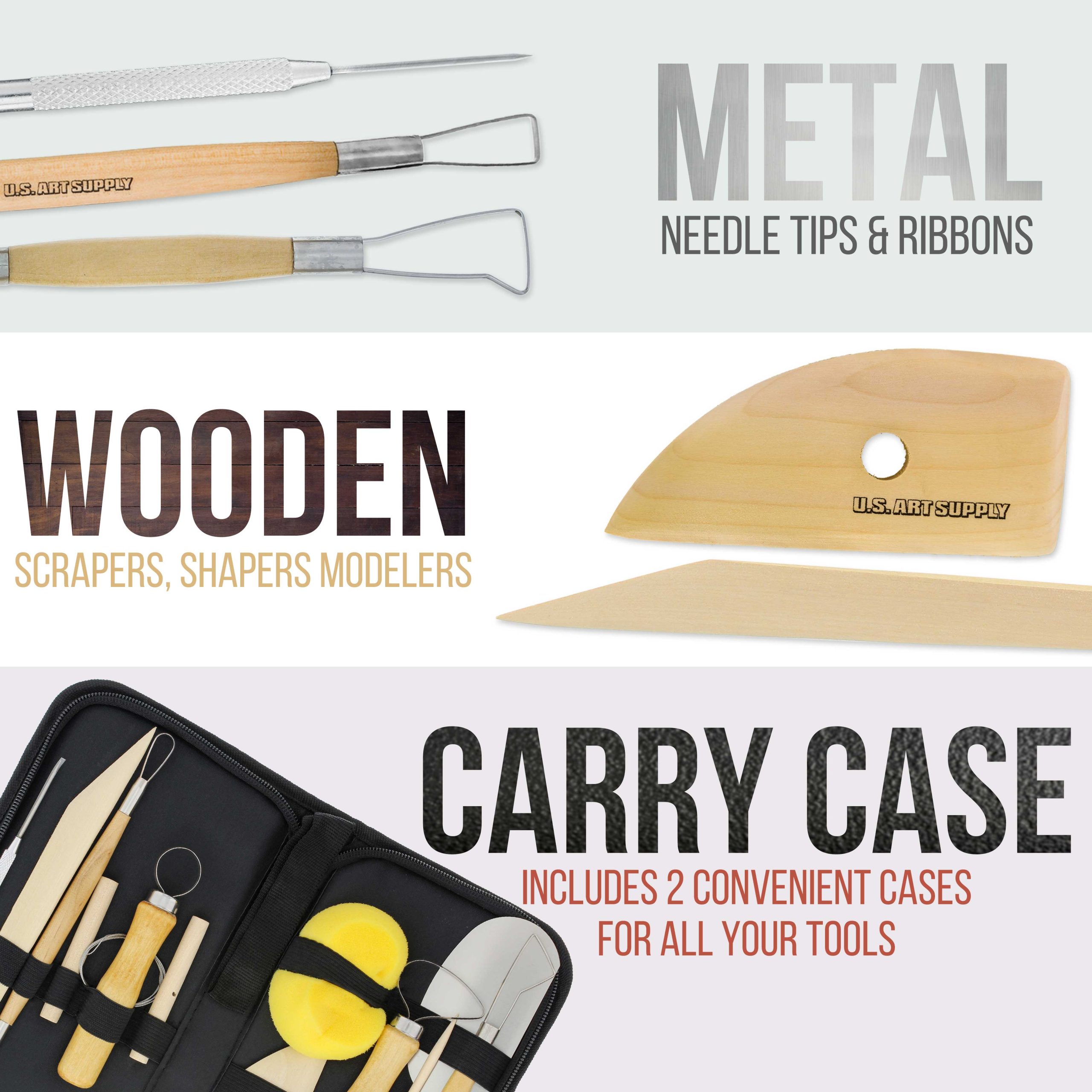 Pottery & Clay Tools Sets (26-Piece) - 12 and 14-Piece Set Include Pottery Tools. Canvas Case for Sculpting. Ceramics. and Easy Storage & Transport - Image 3